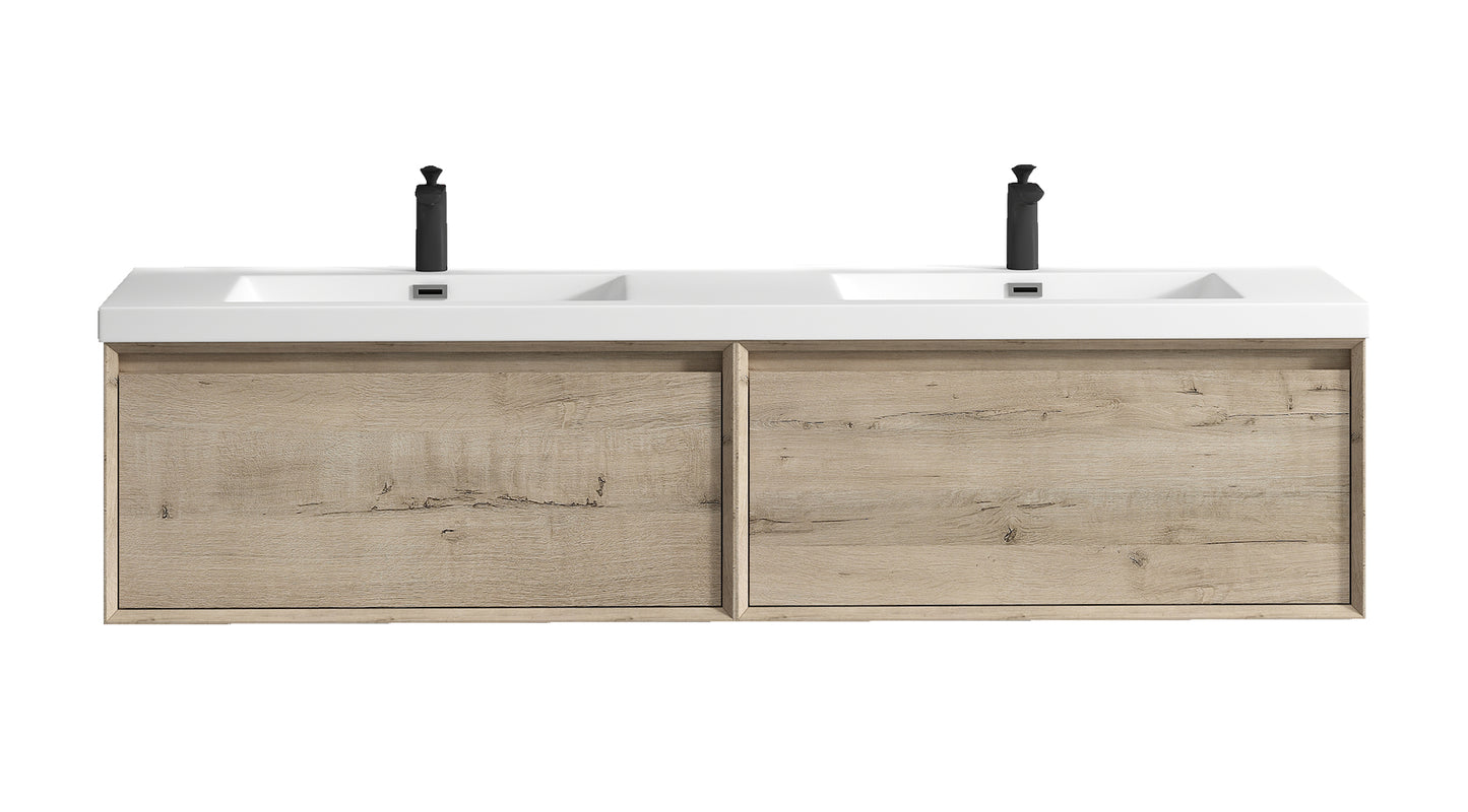 Better Vanity MIA 24"-48" Wall-Mounted Bathroom Vanity with Reinforced Acrylic Sink, Soft Close Drawers, Fully Assembled