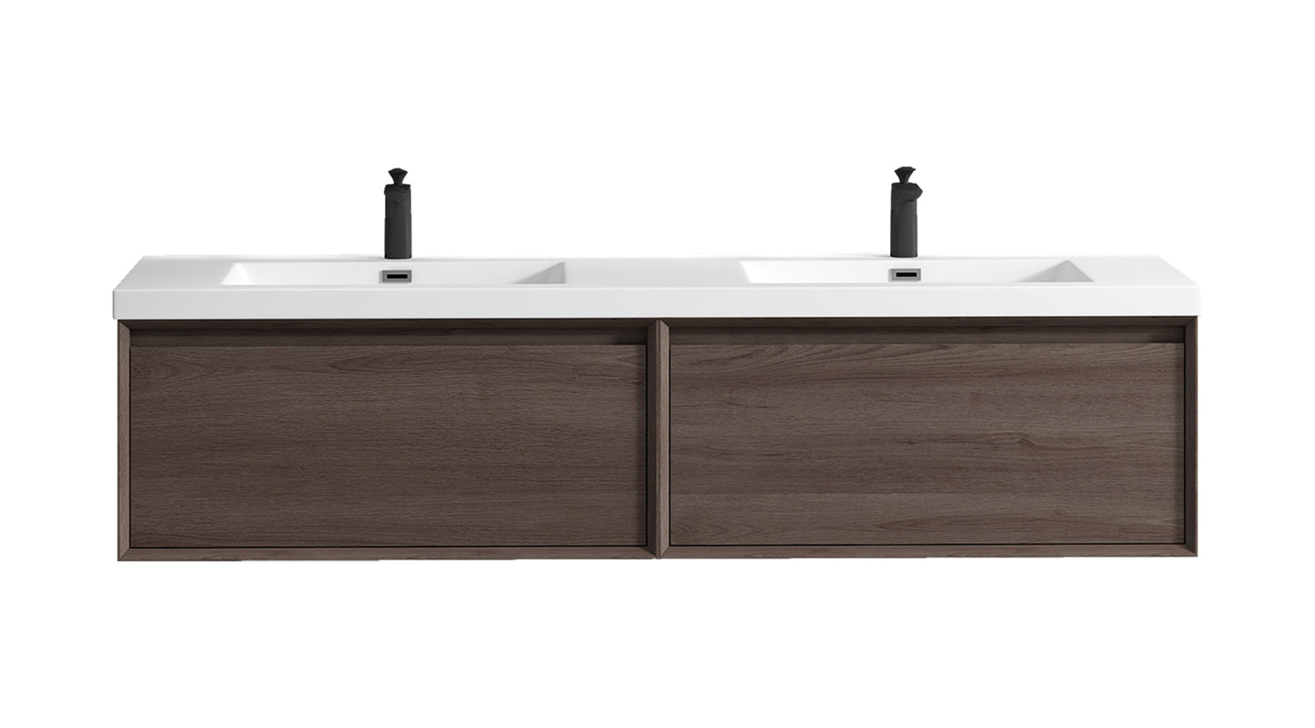 Better Vanity MIA 24"-48" Wall-Mounted Bathroom Vanity with Reinforced Acrylic Sink, Soft Close Drawers, Fully Assembled