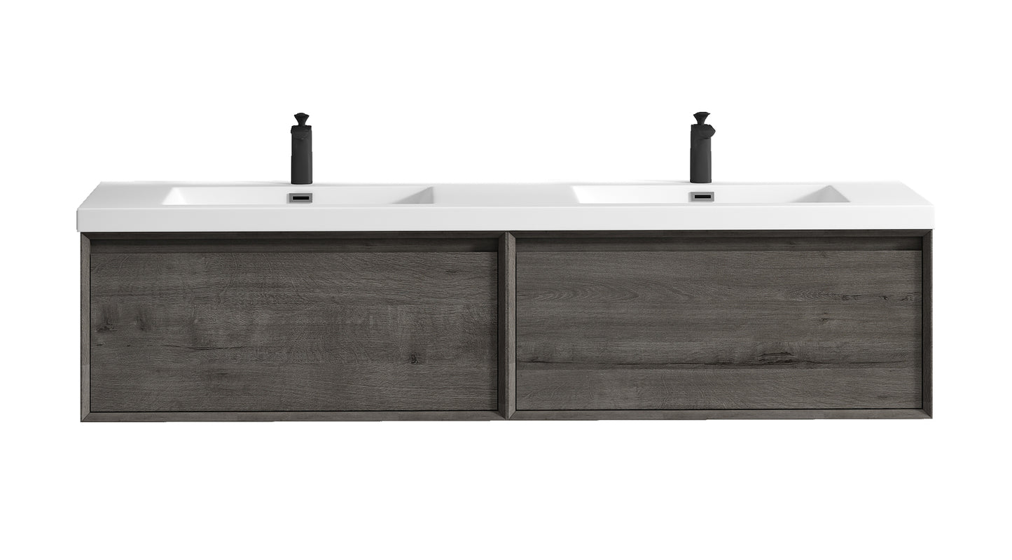 Better Vanity MIA 24"-48" Wall-Mounted Bathroom Vanity with Reinforced Acrylic Sink, Soft Close Drawers, Fully Assembled