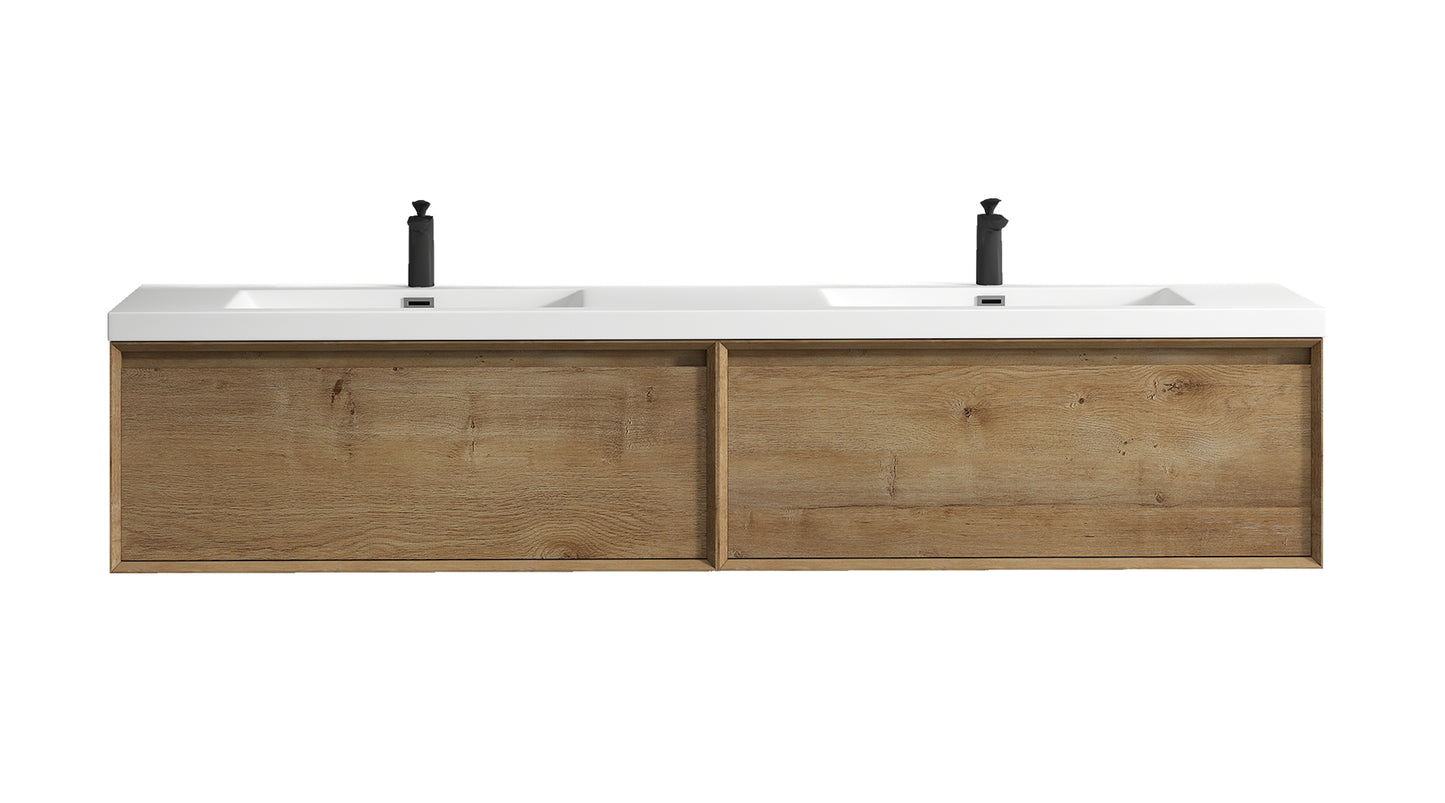 Better Vanity MIA 24"-48" Wall-Mounted Bathroom Vanity with Reinforced Acrylic Sink, Soft Close Drawers, Fully Assembled