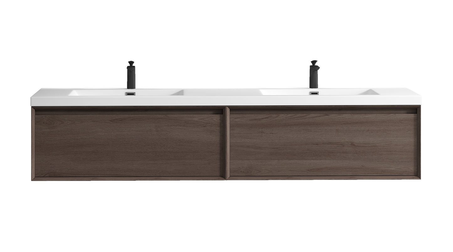 Better Vanity MIA 24"-48" Wall-Mounted Bathroom Vanity with Reinforced Acrylic Sink, Soft Close Drawers, Fully Assembled