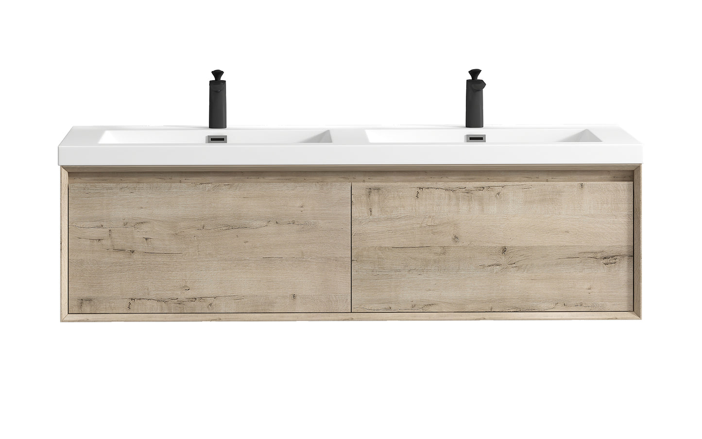 Better Vanity MIA 24"-48" Wall-Mounted Bathroom Vanity with Reinforced Acrylic Sink, Soft Close Drawers, Fully Assembled
