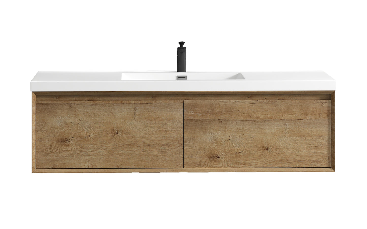 Better Vanity MIA 24"-48" Wall-Mounted Bathroom Vanity with Reinforced Acrylic Sink, Soft Close Drawers, Fully Assembled