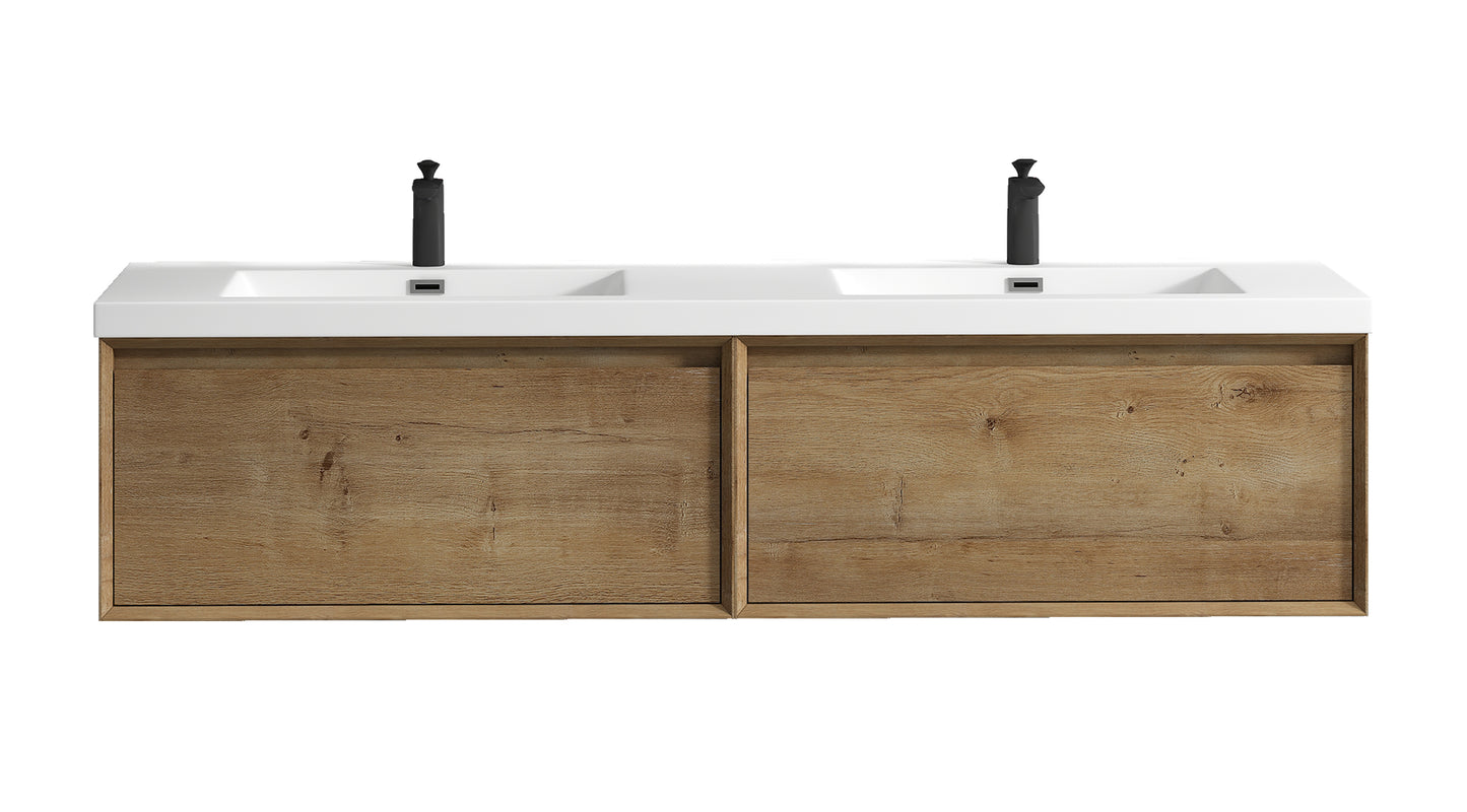 Better Vanity MIA 24"-48" Wall-Mounted Bathroom Vanity with Reinforced Acrylic Sink, Soft Close Drawers, Fully Assembled