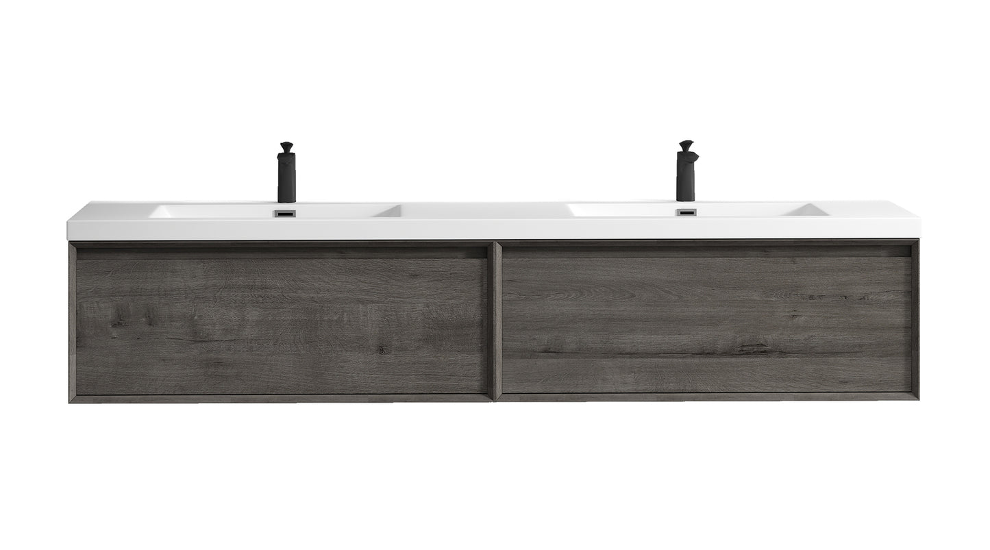 Better Vanity MIA 24"-48" Wall-Mounted Bathroom Vanity with Reinforced Acrylic Sink, Soft Close Drawers, Fully Assembled