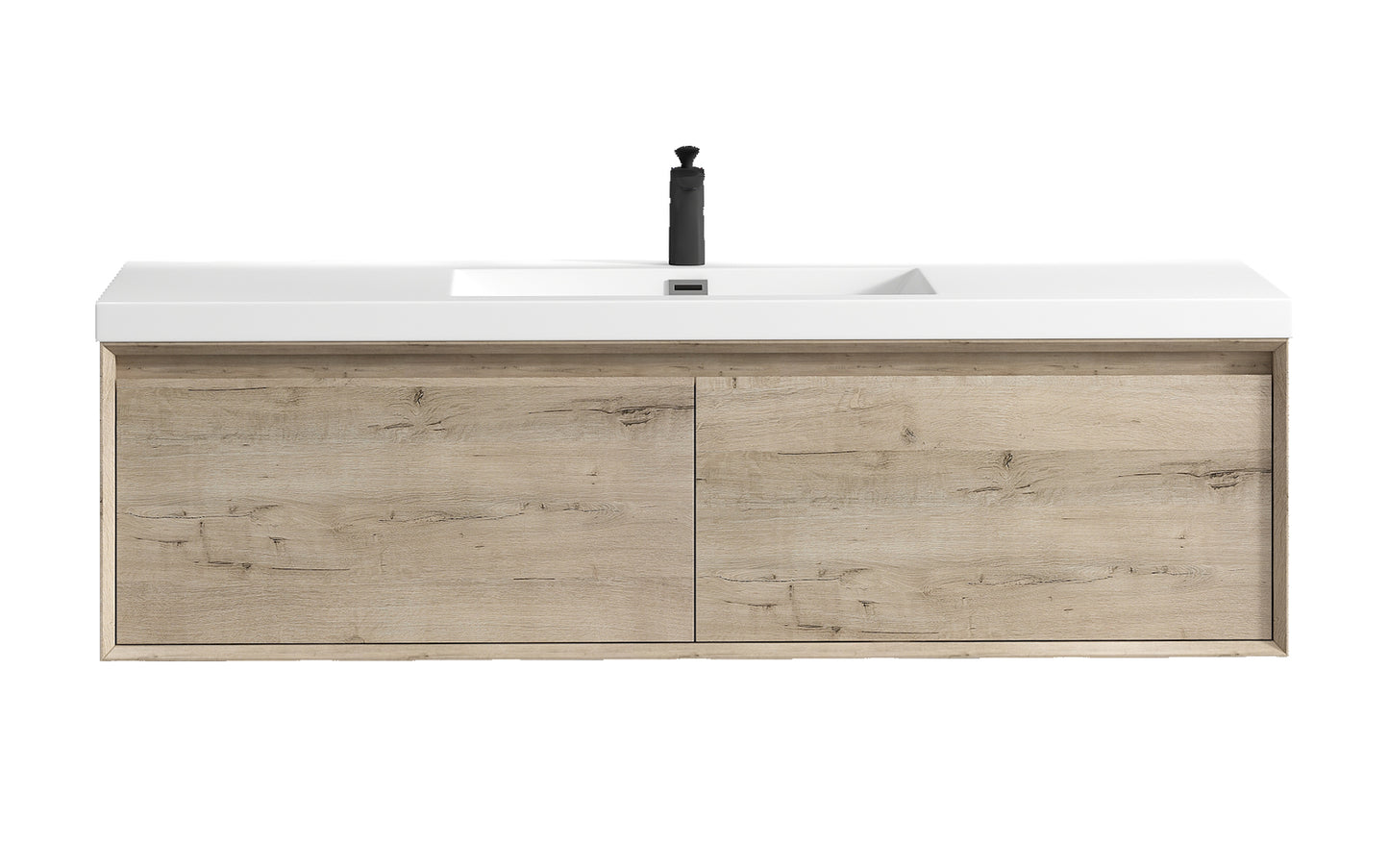 Better Vanity MIA 24"-48" Wall-Mounted Bathroom Vanity with Reinforced Acrylic Sink, Soft Close Drawers, Fully Assembled