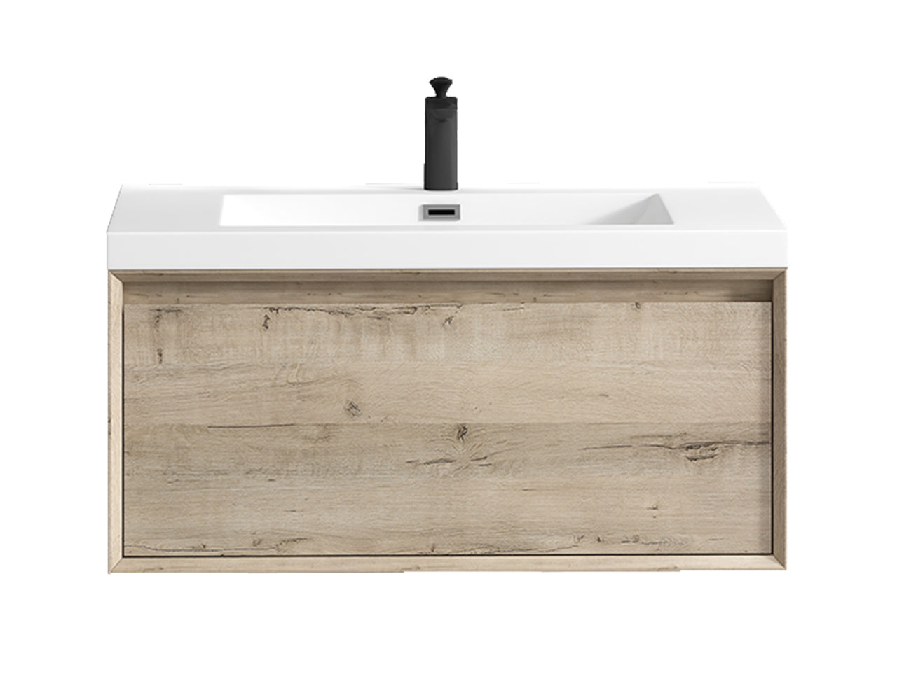 Better Vanity MIA 24"-48" Wall-Mounted Bathroom Vanity with Reinforced Acrylic Sink, Soft Close Drawers, Fully Assembled