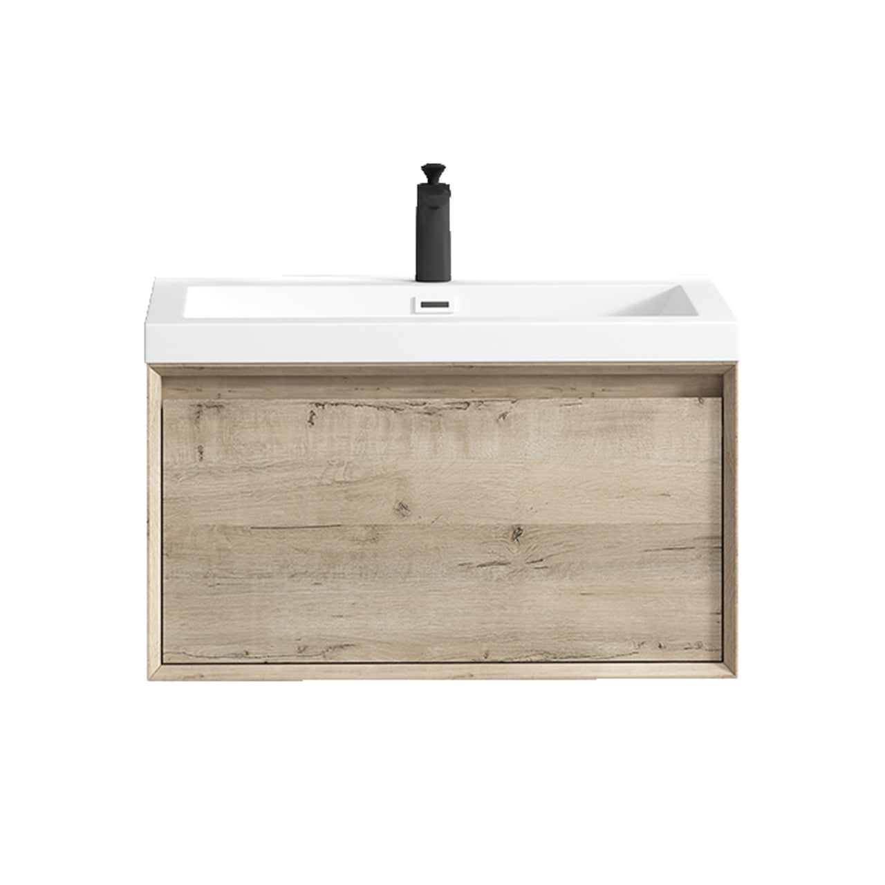 Better Vanity MIA 24"-48" Wall-Mounted Bathroom Vanity with Reinforced Acrylic Sink, Soft Close Drawers, Fully Assembled