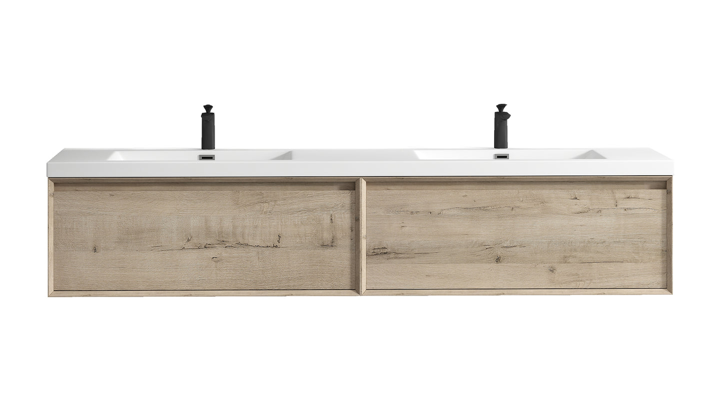 Better Vanity MIA 24"-48" Wall-Mounted Bathroom Vanity with Reinforced Acrylic Sink, Soft Close Drawers, Fully Assembled