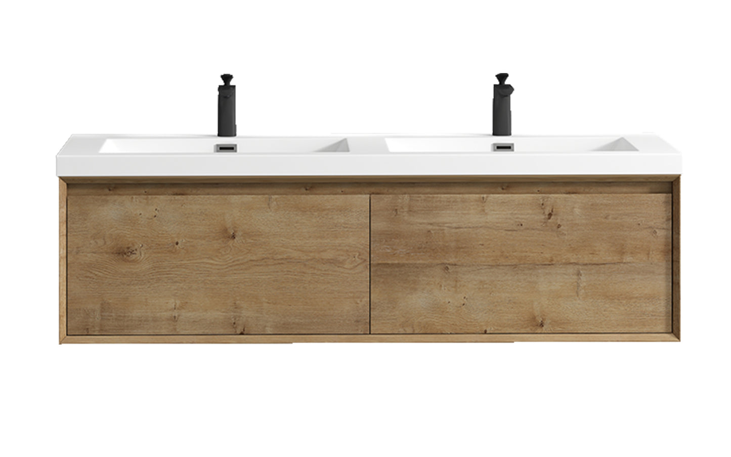 Better Vanity MIA 24"-48" Wall-Mounted Bathroom Vanity with Reinforced Acrylic Sink, Soft Close Drawers, Fully Assembled