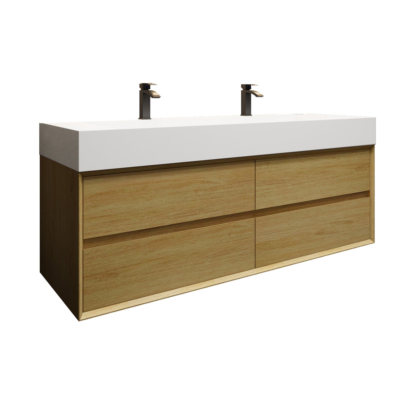 Better Vanity MAX 24"-48" Floating Wall-Mounted Bathroom Vanity with FLX16 Reinforced Acrylic Sink, Soft Close Drawers, Fully Assembled