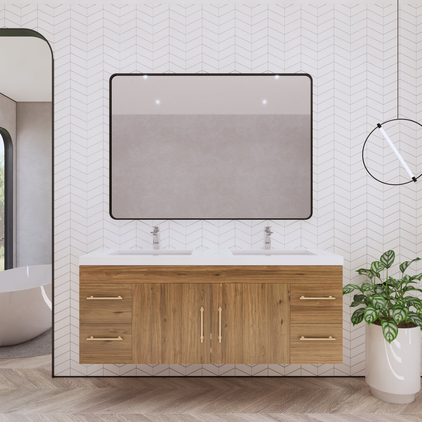 Better Vanity Elsa 24" -48" Wall-Mounted Floating Bathroom Vanity with Reinforced Acrylic Single Sink, Soft-Close Drawers, Fully Assembled