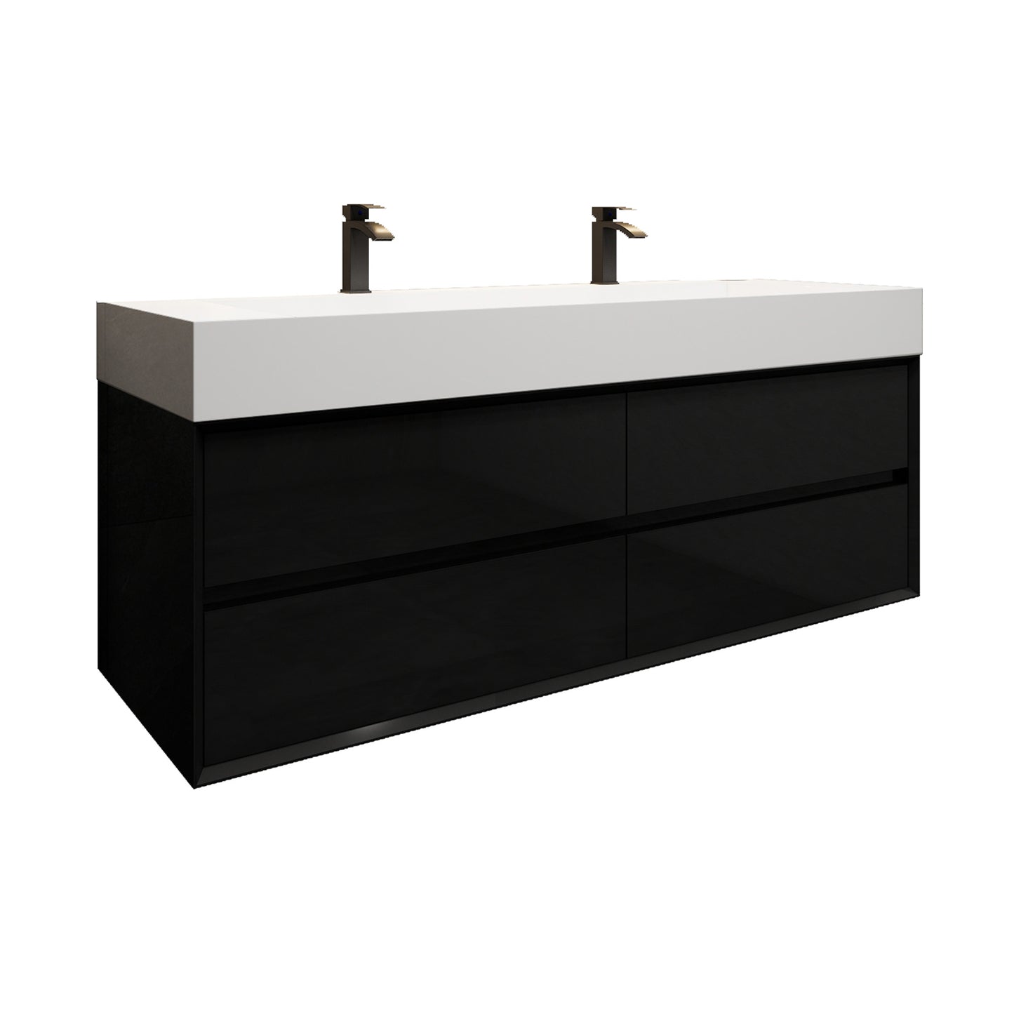 Better Vanity MAX 24"-48" Floating Wall-Mounted Bathroom Vanity with FLX16 Reinforced Acrylic Sink, Soft Close Drawers, Fully Assembled