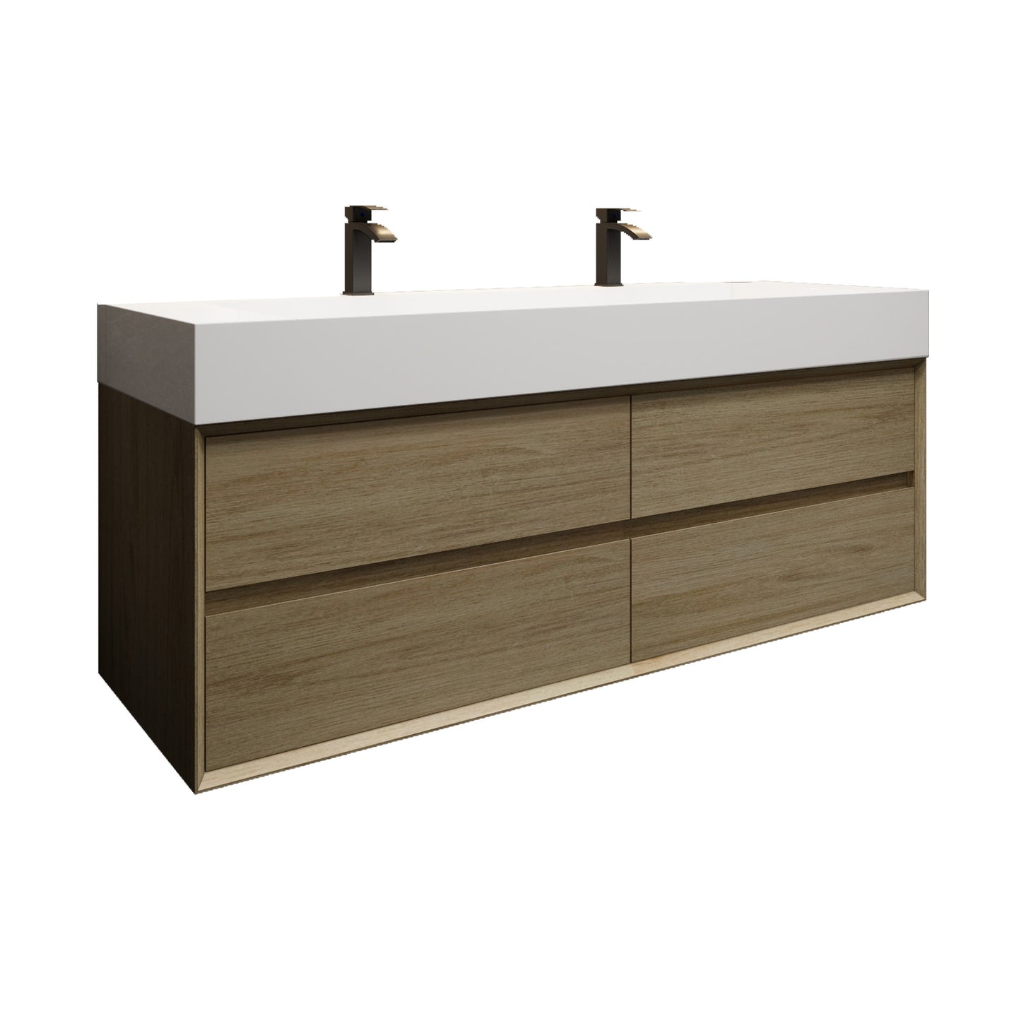 Better Vanity MAX 24"-48" Floating Wall-Mounted Bathroom Vanity with FLX16 Reinforced Acrylic Sink, Soft Close Drawers, Fully Assembled