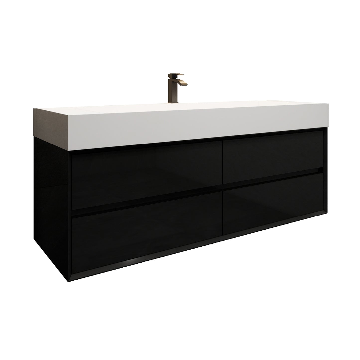 Better Vanity MAX 24"-48" Floating Wall-Mounted Bathroom Vanity with FLX16 Reinforced Acrylic Sink, Soft Close Drawers, Fully Assembled