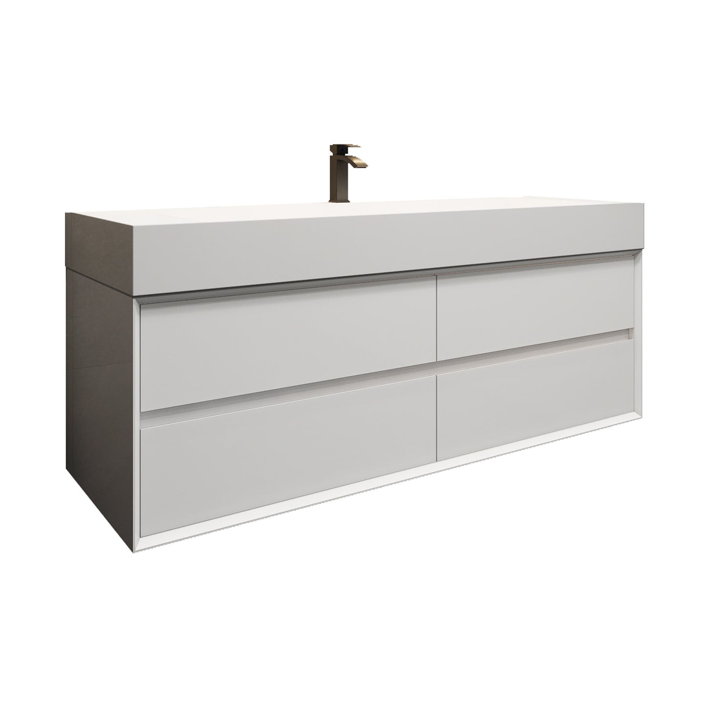 Better Vanity MAX 24"-48" Floating Wall-Mounted Bathroom Vanity with FLX16 Reinforced Acrylic Sink, Soft Close Drawers, Fully Assembled