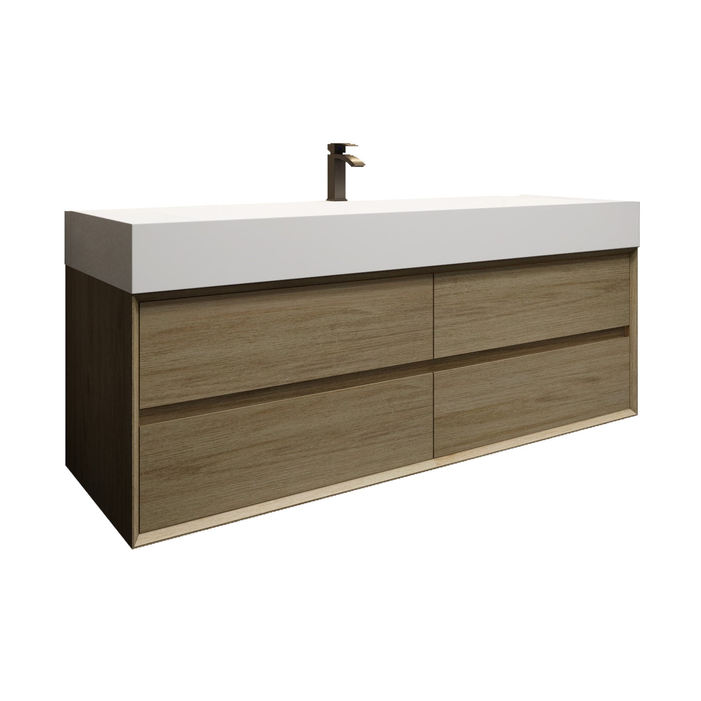 Better Vanity MAX 24"-48" Floating Wall-Mounted Bathroom Vanity with FLX16 Reinforced Acrylic Sink, Soft Close Drawers, Fully Assembled