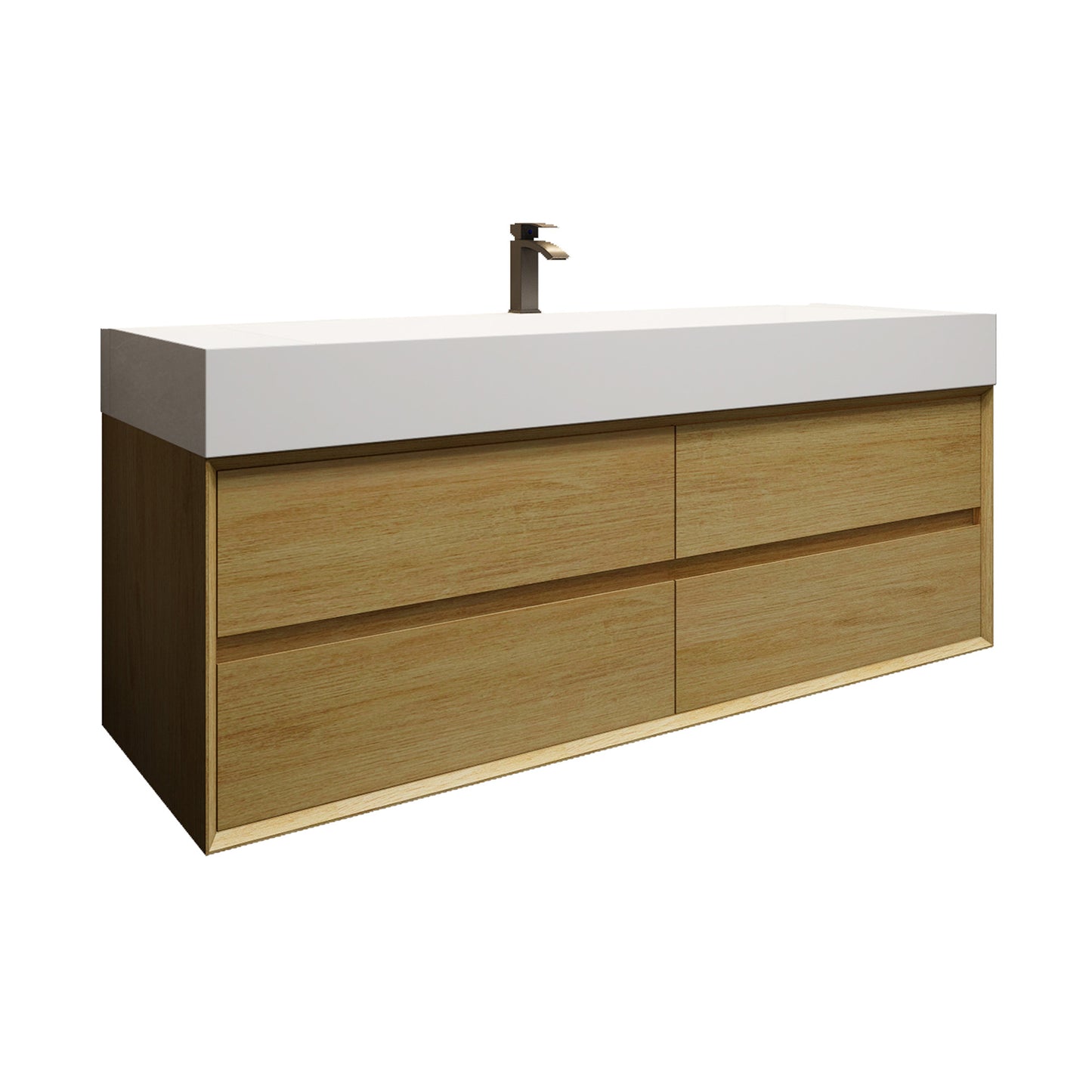 Better Vanity MAX 24"-48" Floating Wall-Mounted Bathroom Vanity with FLX16 Reinforced Acrylic Sink, Soft Close Drawers, Fully Assembled
