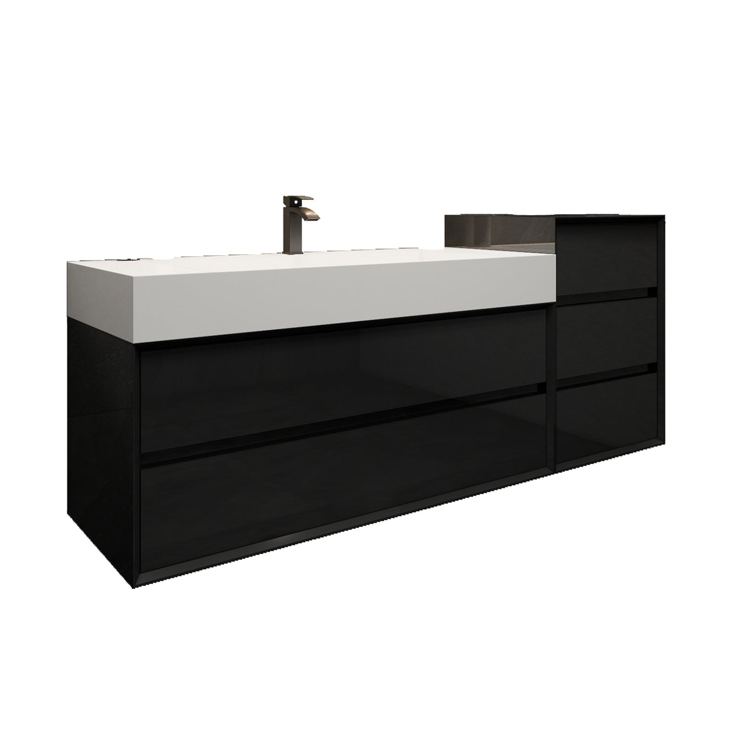 Better Vanity MAX 24"-48" Floating Wall-Mounted Bathroom Vanity with FLX16 Reinforced Acrylic Sink, Soft Close Drawers, Fully Assembled