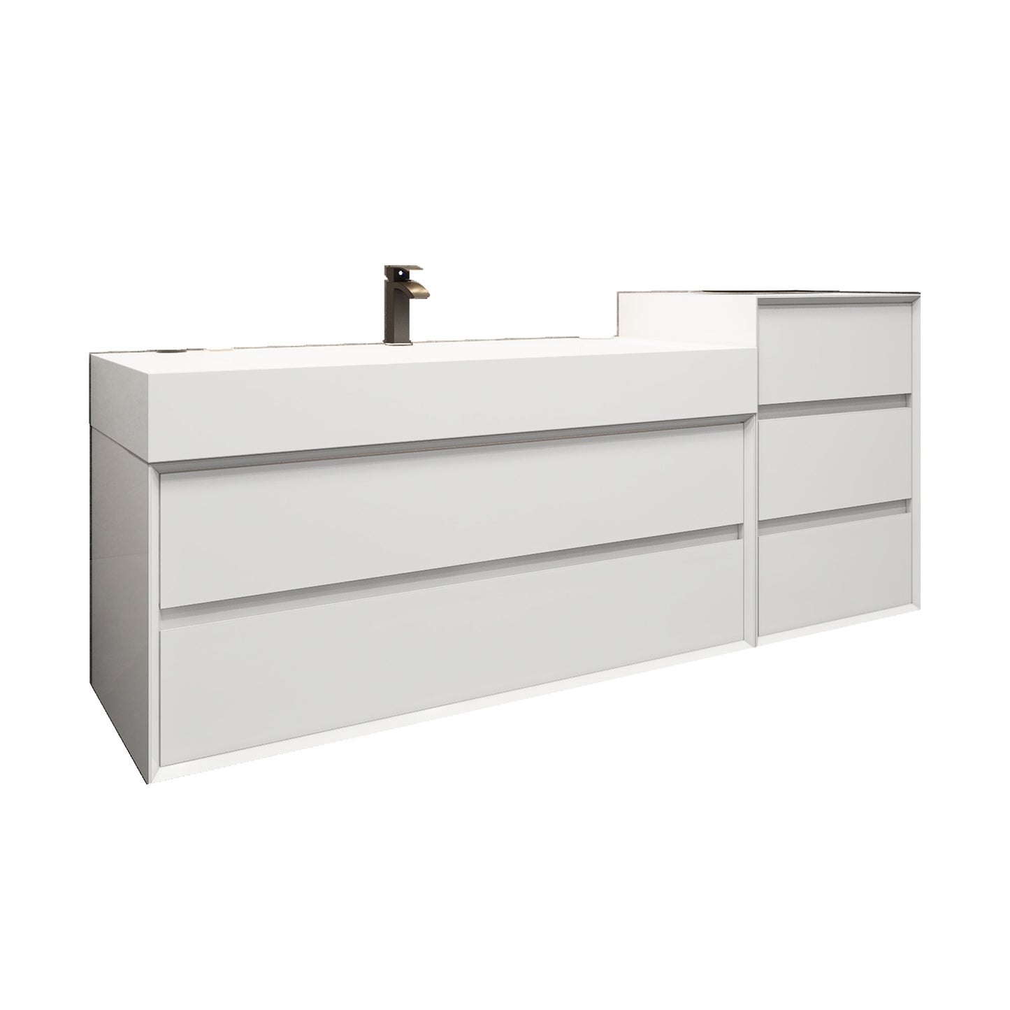 Better Vanity MAX 24"-48" Floating Wall-Mounted Bathroom Vanity with FLX16 Reinforced Acrylic Sink, Soft Close Drawers, Fully Assembled