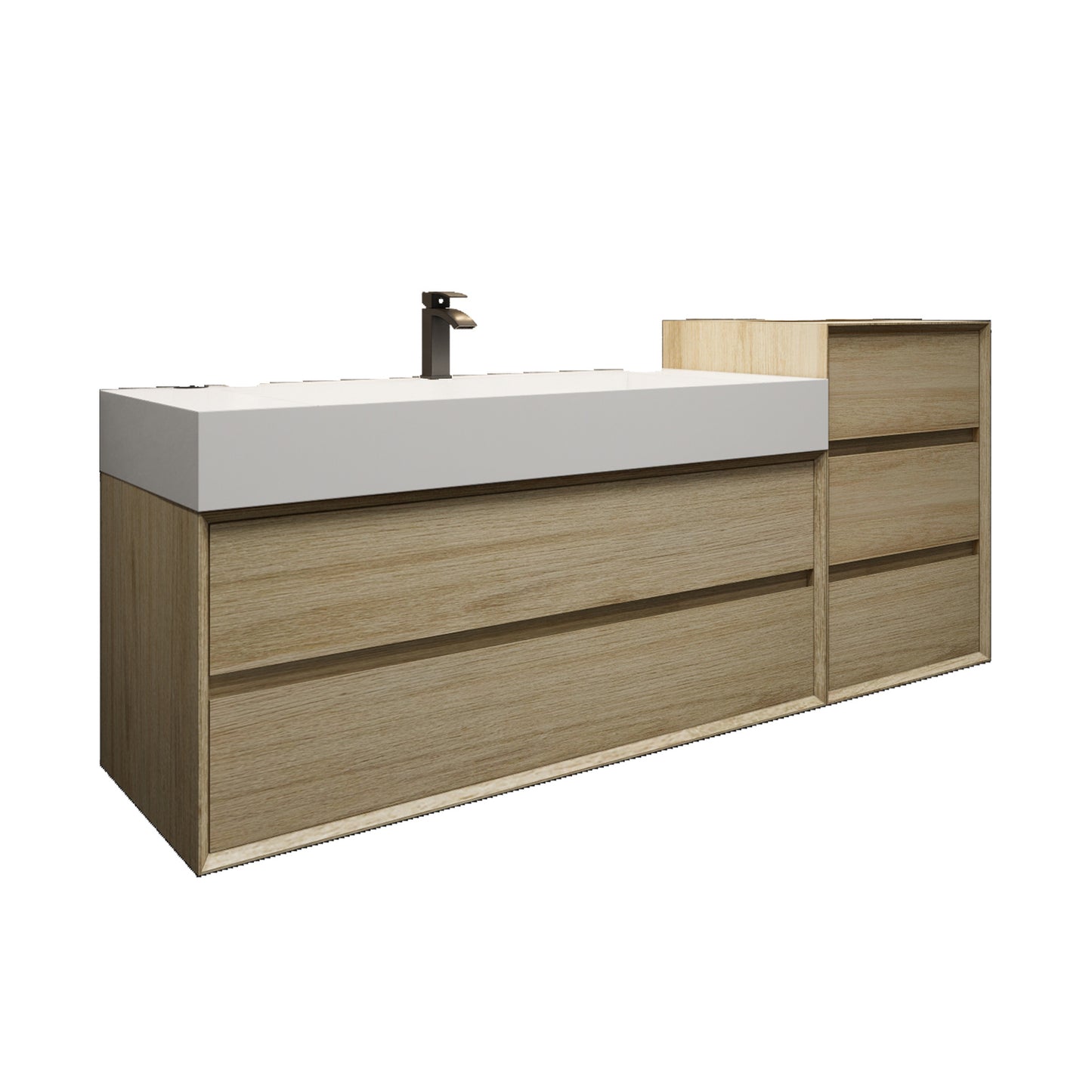 Better Vanity MAX 24"-48" Floating Wall-Mounted Bathroom Vanity with FLX16 Reinforced Acrylic Sink, Soft Close Drawers, Fully Assembled