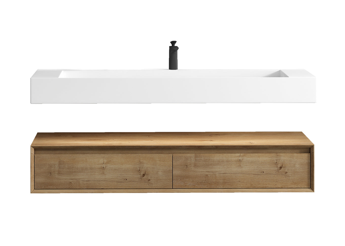 Better Vanity Alysa 24"-48" Floating Wall-Mounted Bathroom Vanity with FLX16 Reinforced Acrylic Sink, Soft Close Drawers Cabinet, Fully Assembled