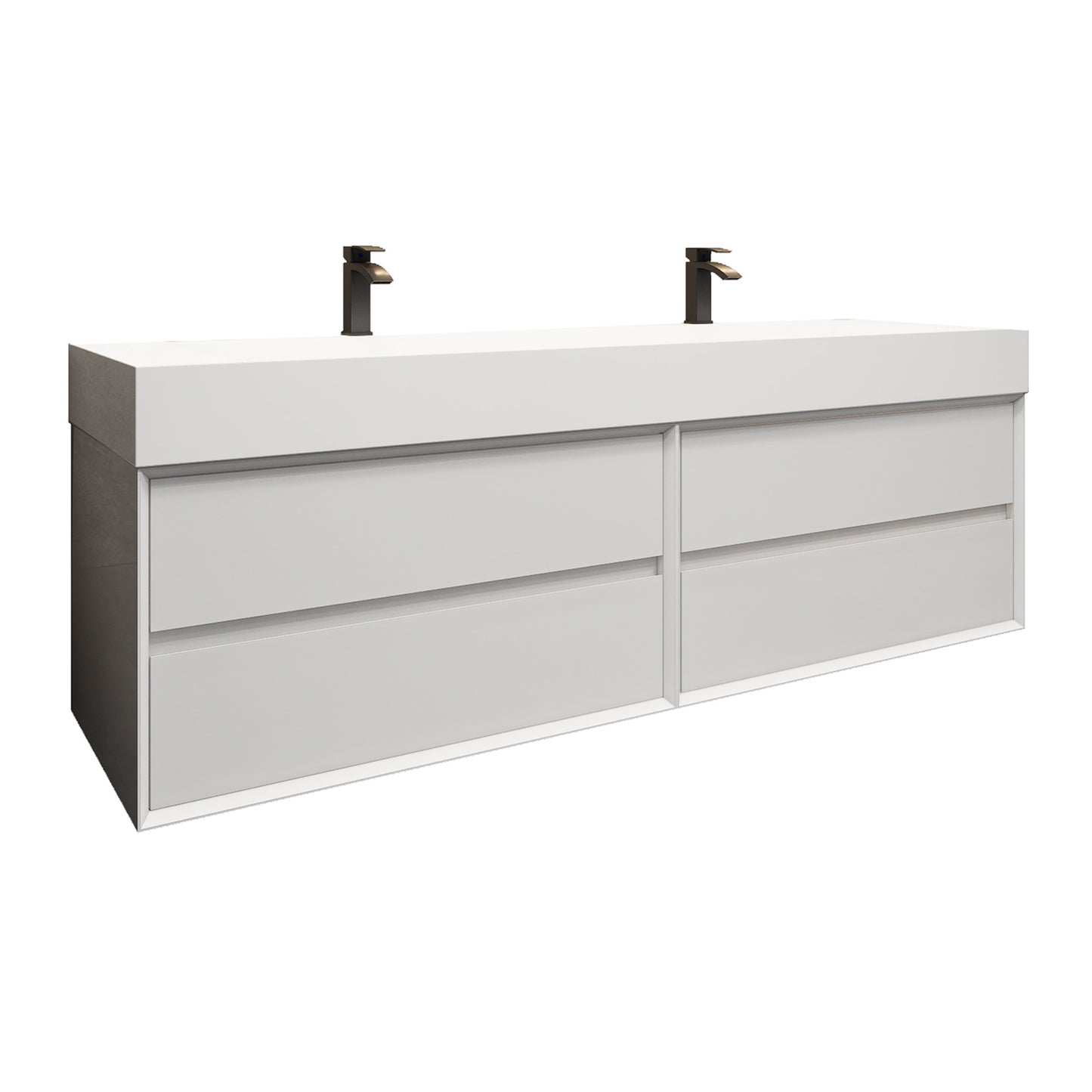 Better Vanity MAX 24"-48" Floating Wall-Mounted Bathroom Vanity with FLX16 Reinforced Acrylic Sink, Soft Close Drawers, Fully Assembled