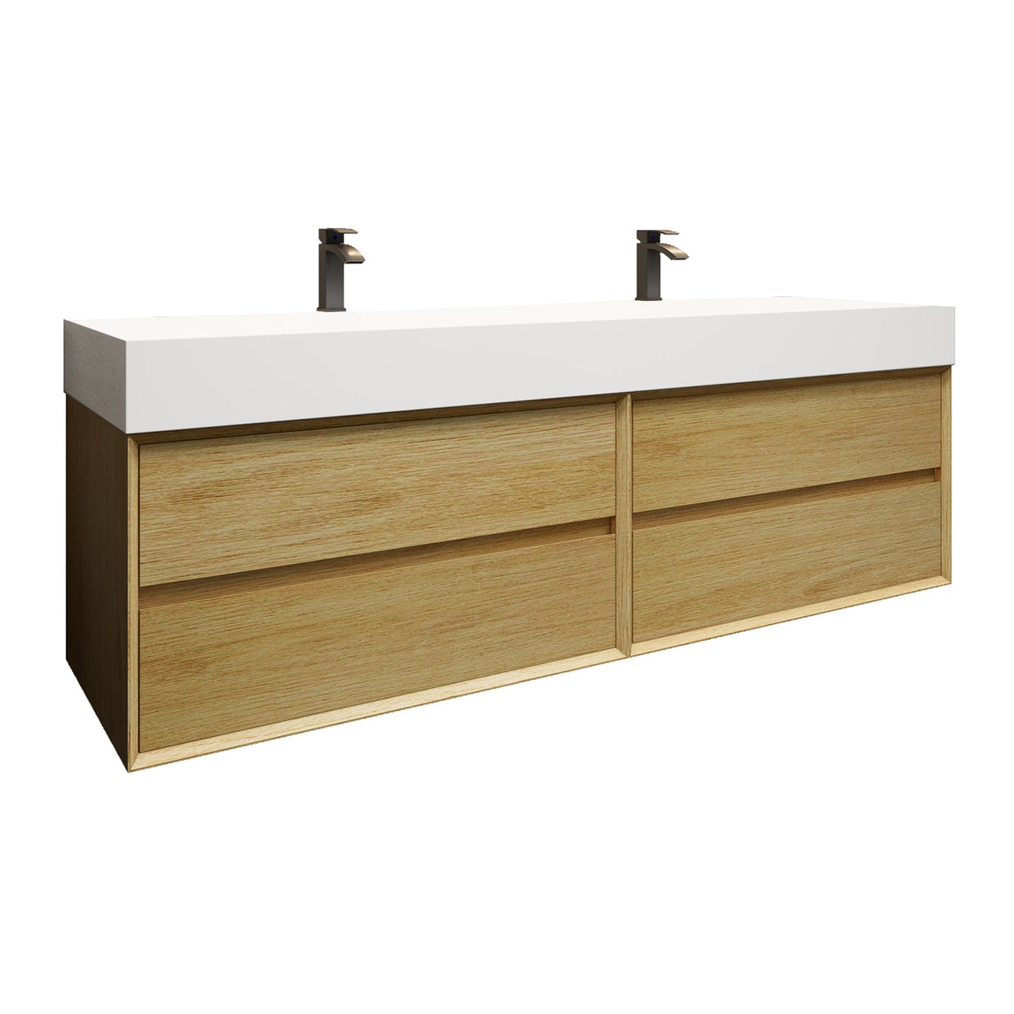 Better Vanity MAX 24"-48" Floating Wall-Mounted Bathroom Vanity with FLX16 Reinforced Acrylic Sink, Soft Close Drawers, Fully Assembled