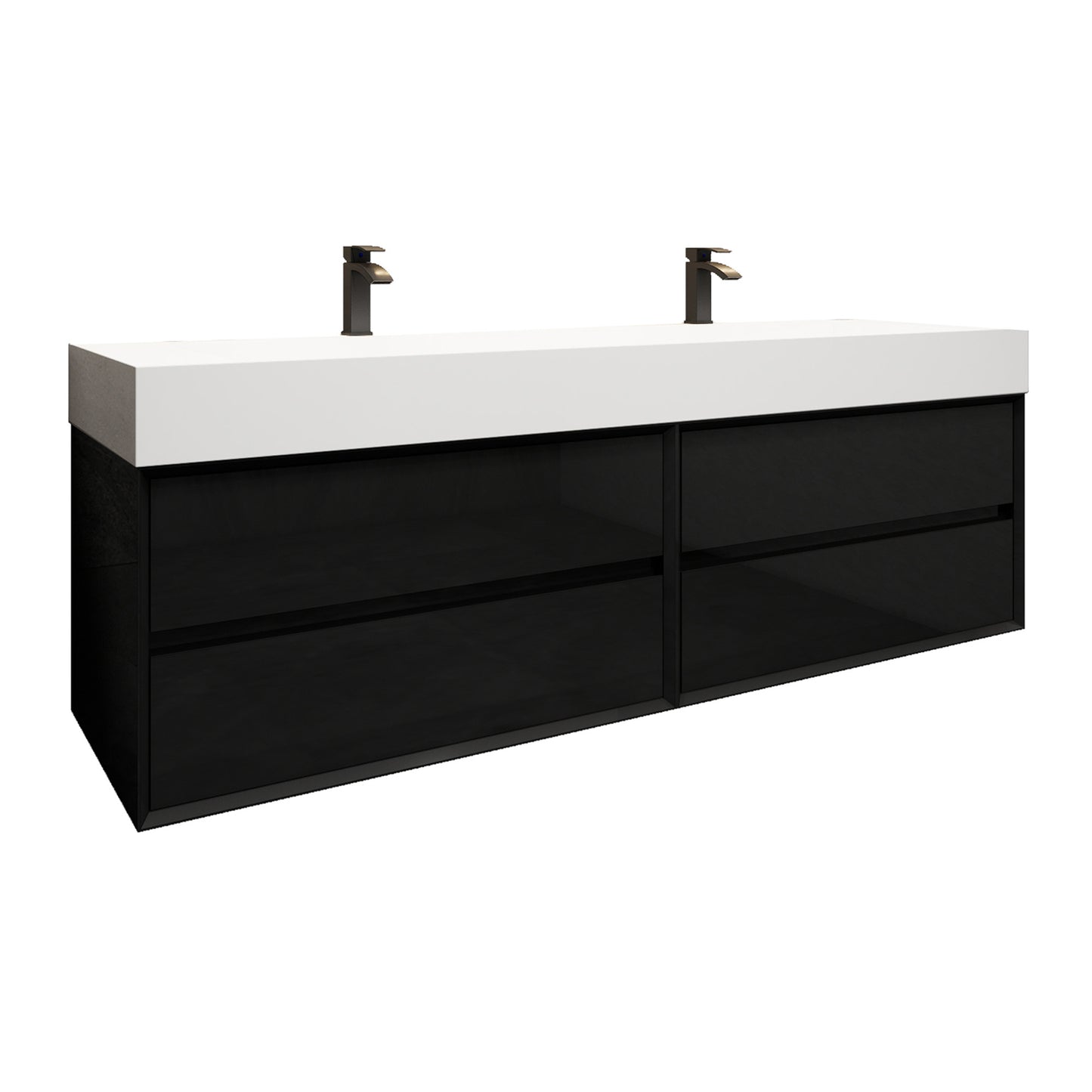 Better Vanity MAX 24"-48" Floating Wall-Mounted Bathroom Vanity with FLX16 Reinforced Acrylic Sink, Soft Close Drawers, Fully Assembled