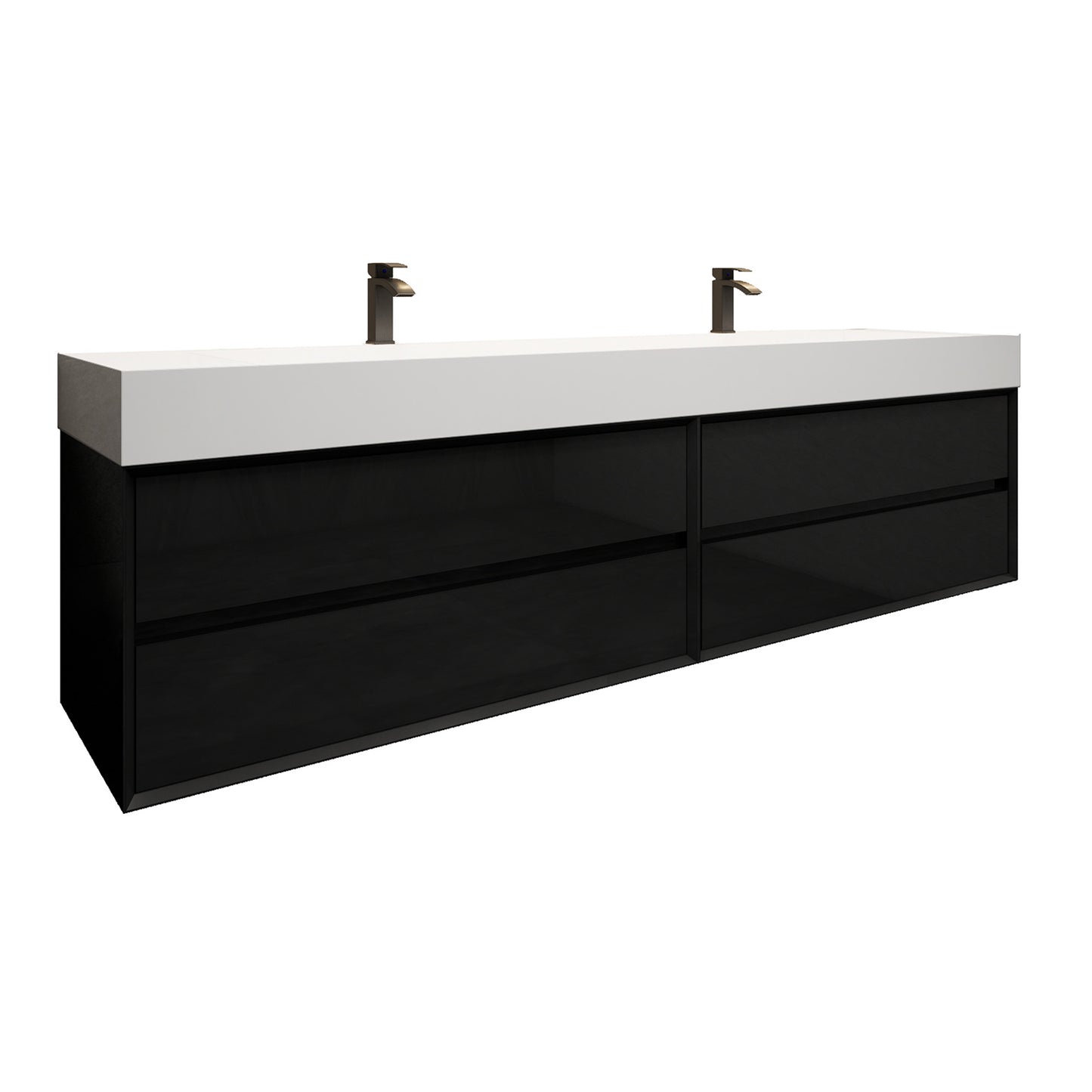 Better Vanity MAX 24"-48" Floating Wall-Mounted Bathroom Vanity with FLX16 Reinforced Acrylic Sink, Soft Close Drawers, Fully Assembled