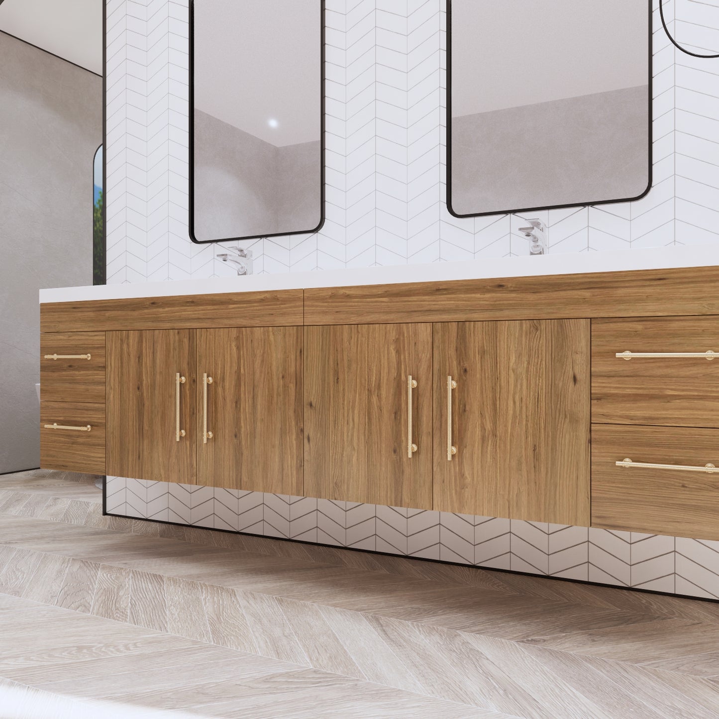 Better Vanity Elsa 24" -48" Wall-Mounted Floating Bathroom Vanity with Reinforced Acrylic Single Sink, Soft-Close Drawers, Fully Assembled