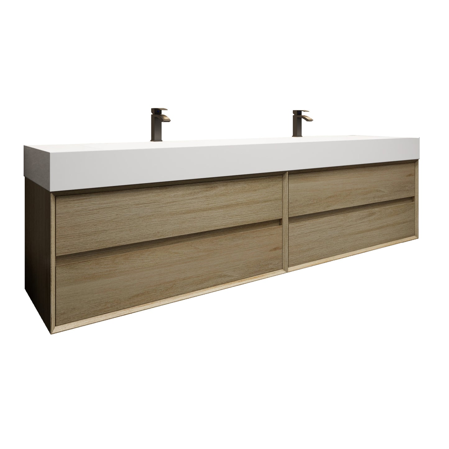 Better Vanity MAX 24"-48" Floating Wall-Mounted Bathroom Vanity with FLX16 Reinforced Acrylic Sink, Soft Close Drawers, Fully Assembled