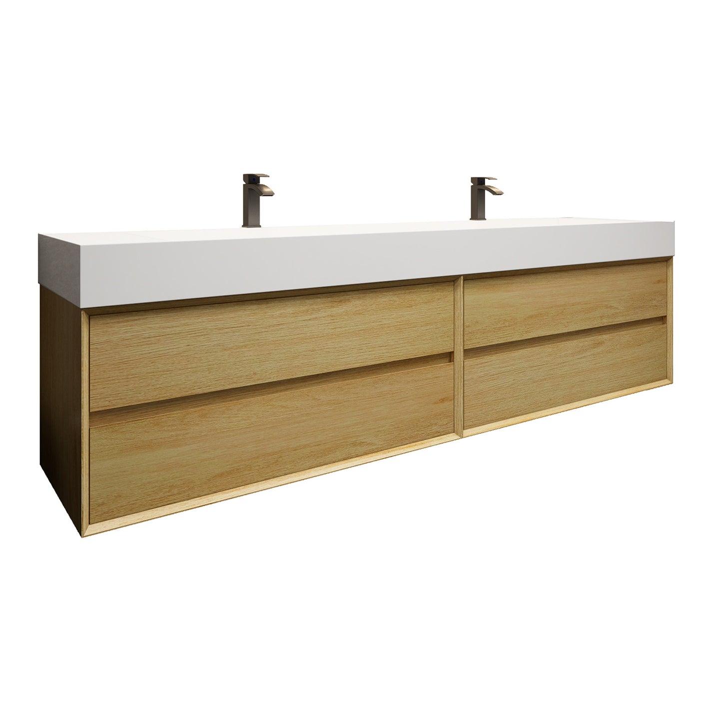 Better Vanity MAX 24"-48" Floating Wall-Mounted Bathroom Vanity with FLX16 Reinforced Acrylic Sink, Soft Close Drawers, Fully Assembled