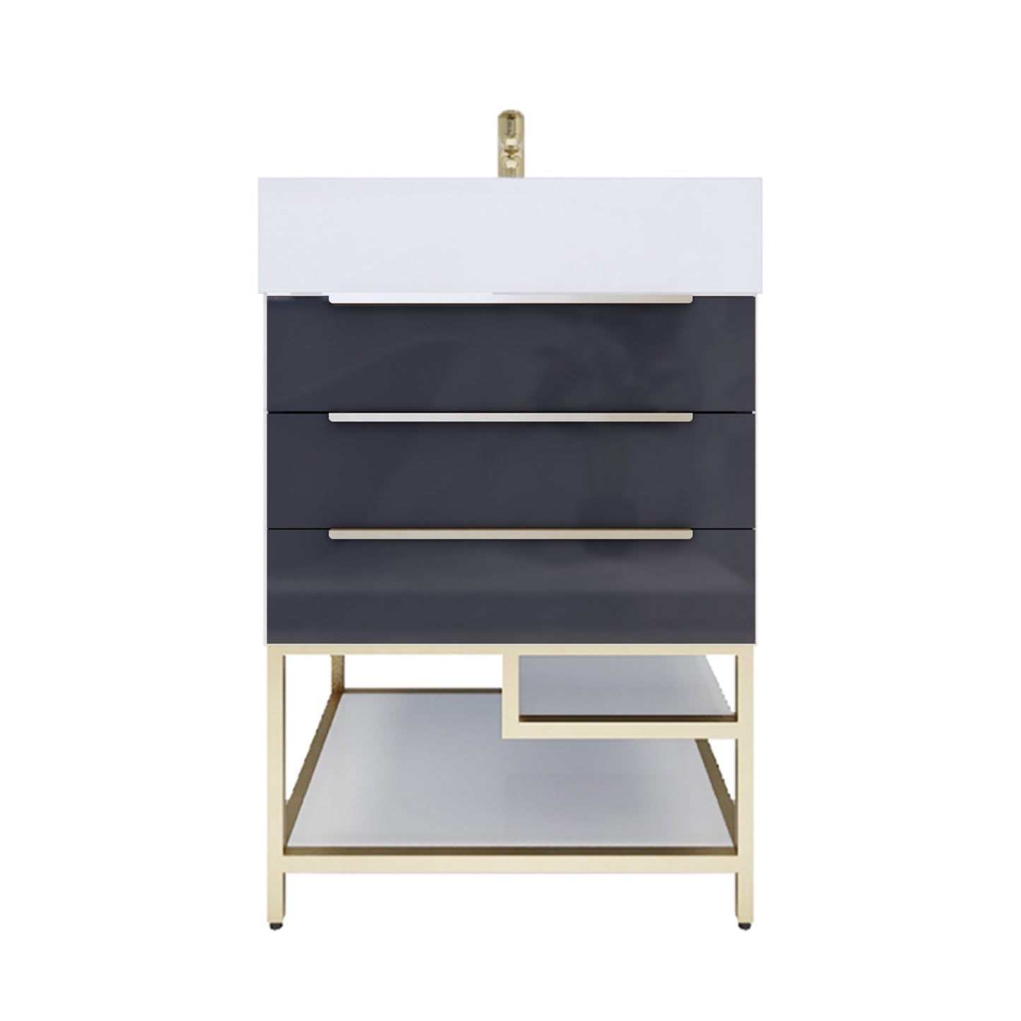 Better Vanity Bethany 24"-48“ Freestanding Bathroom Vanity Reinforced Acrylic Sink Soft Close Doors & Drawers, Fully Assembled