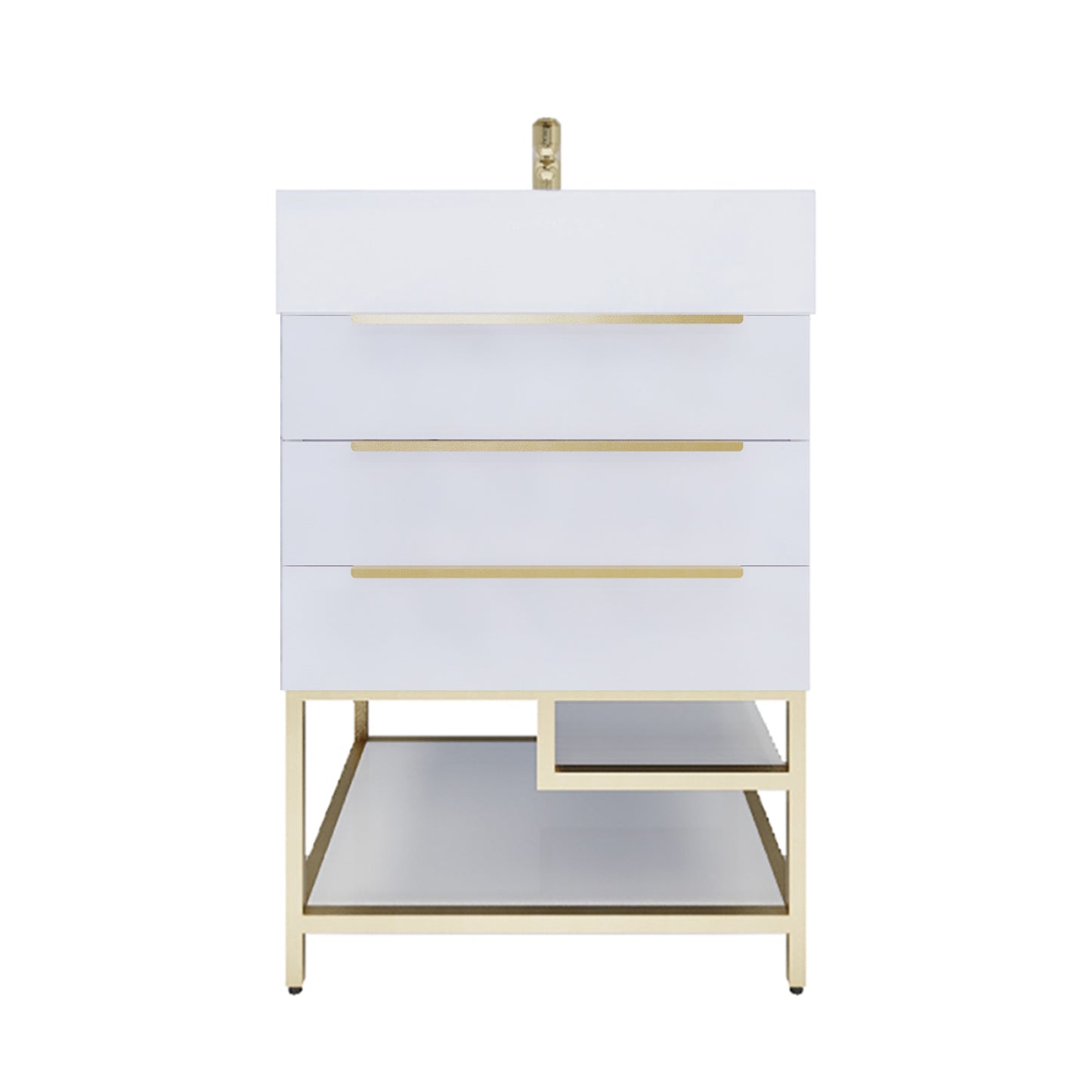 Better Vanity Bethany 24"-48“ Freestanding Bathroom Vanity Reinforced Acrylic Sink Soft Close Doors & Drawers, Fully Assembled
