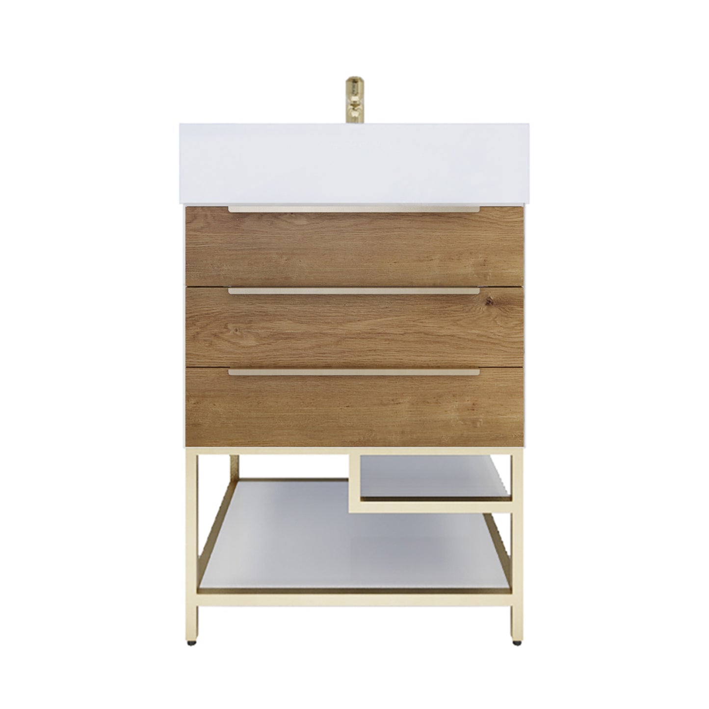 Better Vanity Bethany 24"-48“ Freestanding Bathroom Vanity Reinforced Acrylic Sink Soft Close Doors & Drawers, Fully Assembled
