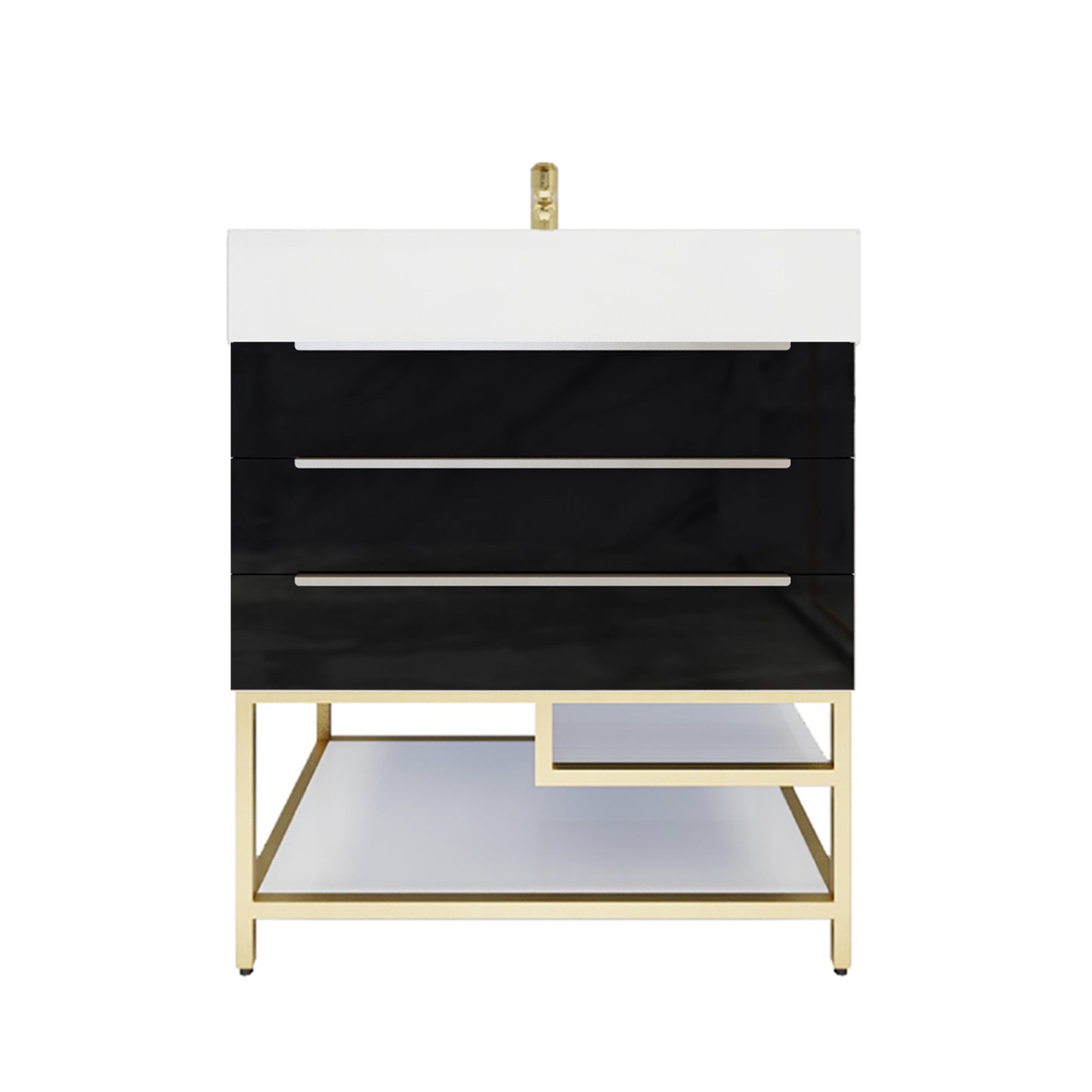 Better Vanity Bethany 24"-48“ Freestanding Bathroom Vanity Reinforced Acrylic Sink Soft Close Doors & Drawers, Fully Assembled
