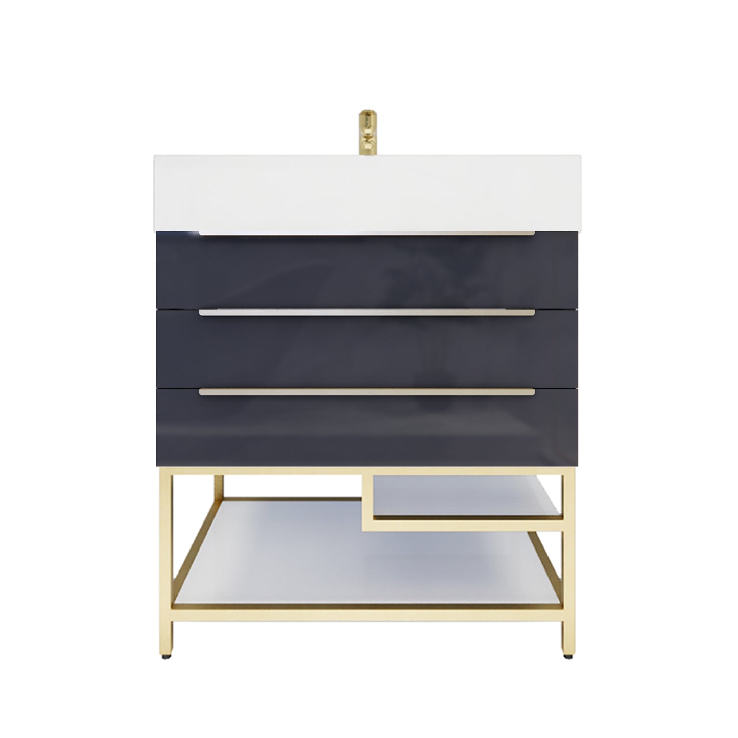 Better Vanity Bethany 24"-48“ Freestanding Bathroom Vanity Reinforced Acrylic Sink Soft Close Doors & Drawers, Fully Assembled
