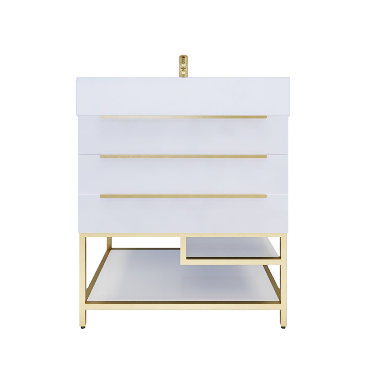 Better Vanity Bethany 24"-48“ Freestanding Bathroom Vanity Reinforced Acrylic Sink Soft Close Doors & Drawers, Fully Assembled