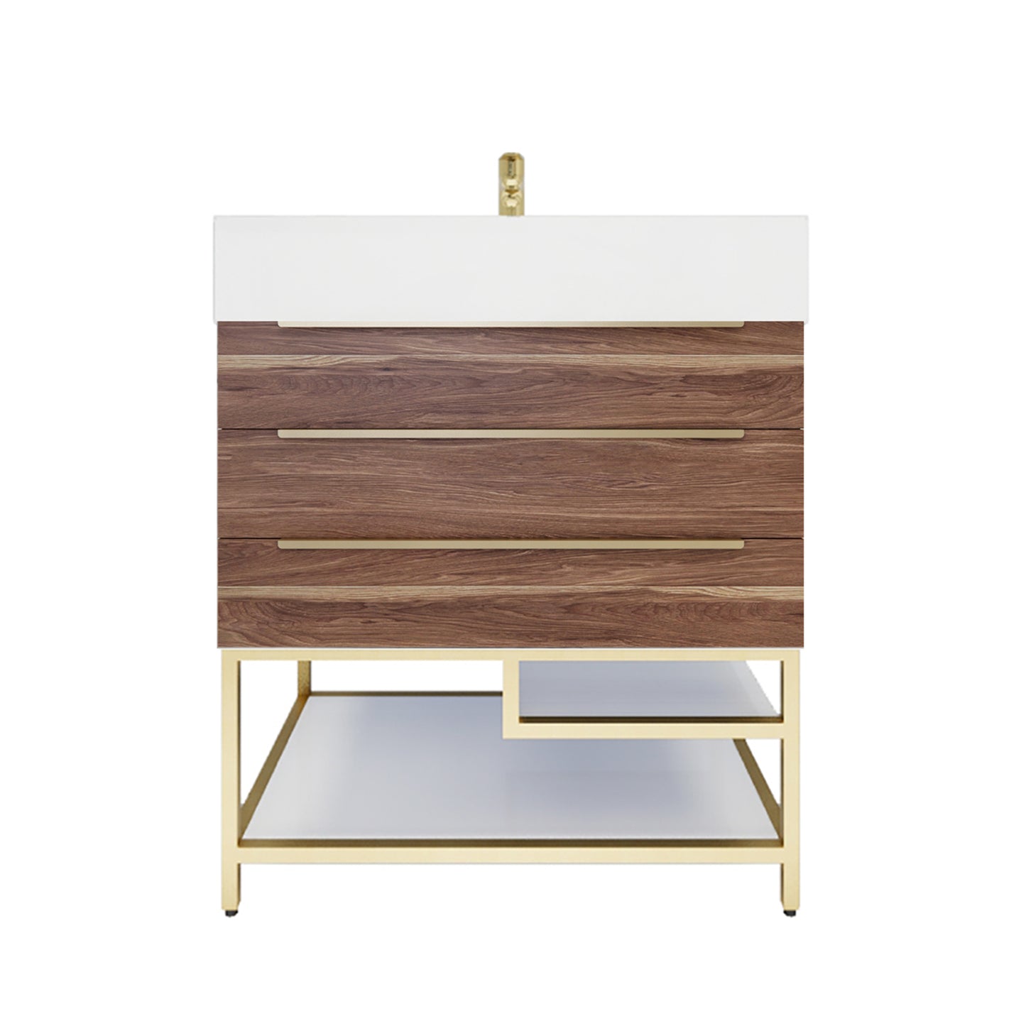 Better Vanity Bethany 24"-48“ Freestanding Bathroom Vanity Reinforced Acrylic Sink Soft Close Doors & Drawers, Fully Assembled