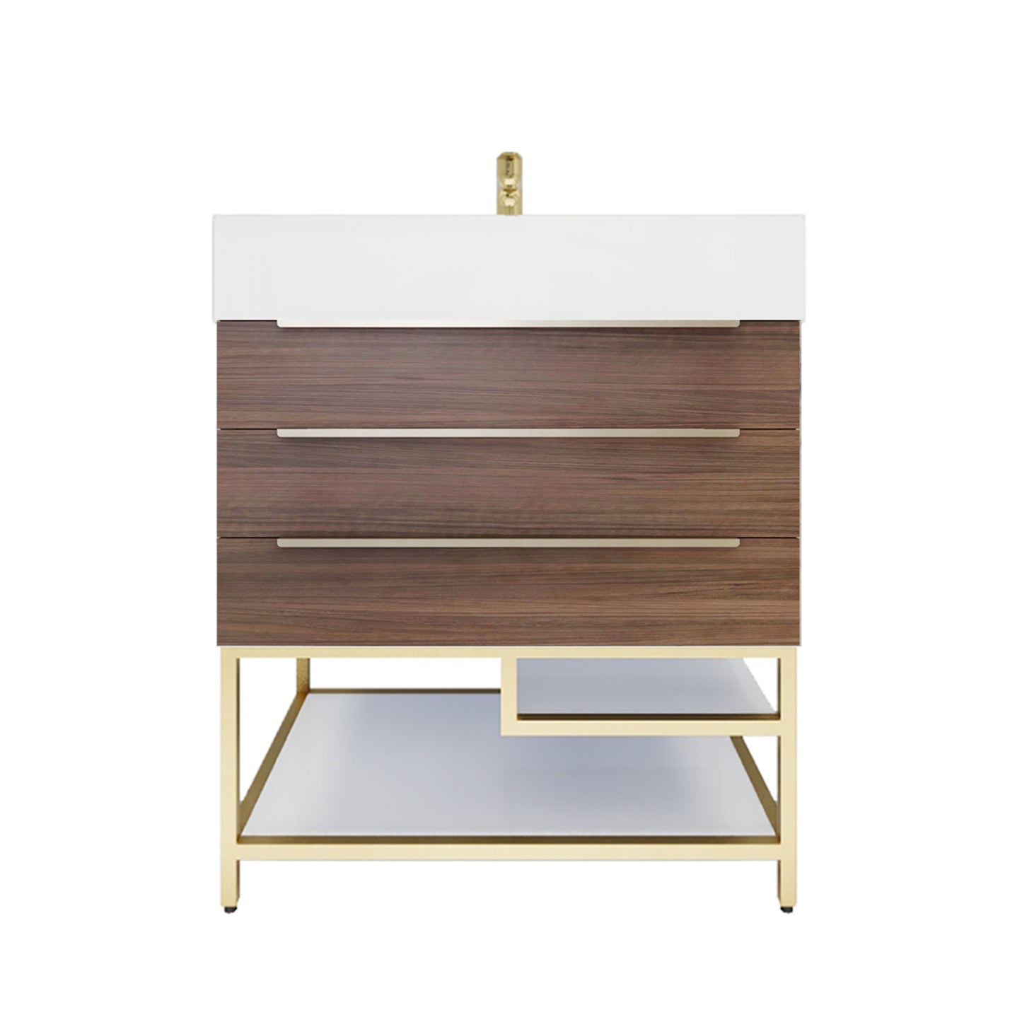 Better Vanity Bethany 24"-48“ Freestanding Bathroom Vanity Reinforced Acrylic Sink Soft Close Doors & Drawers, Fully Assembled