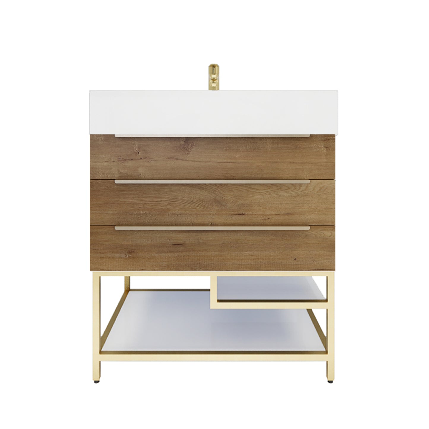 Better Vanity Bethany 24"-48“ Freestanding Bathroom Vanity Reinforced Acrylic Sink Soft Close Doors & Drawers, Fully Assembled