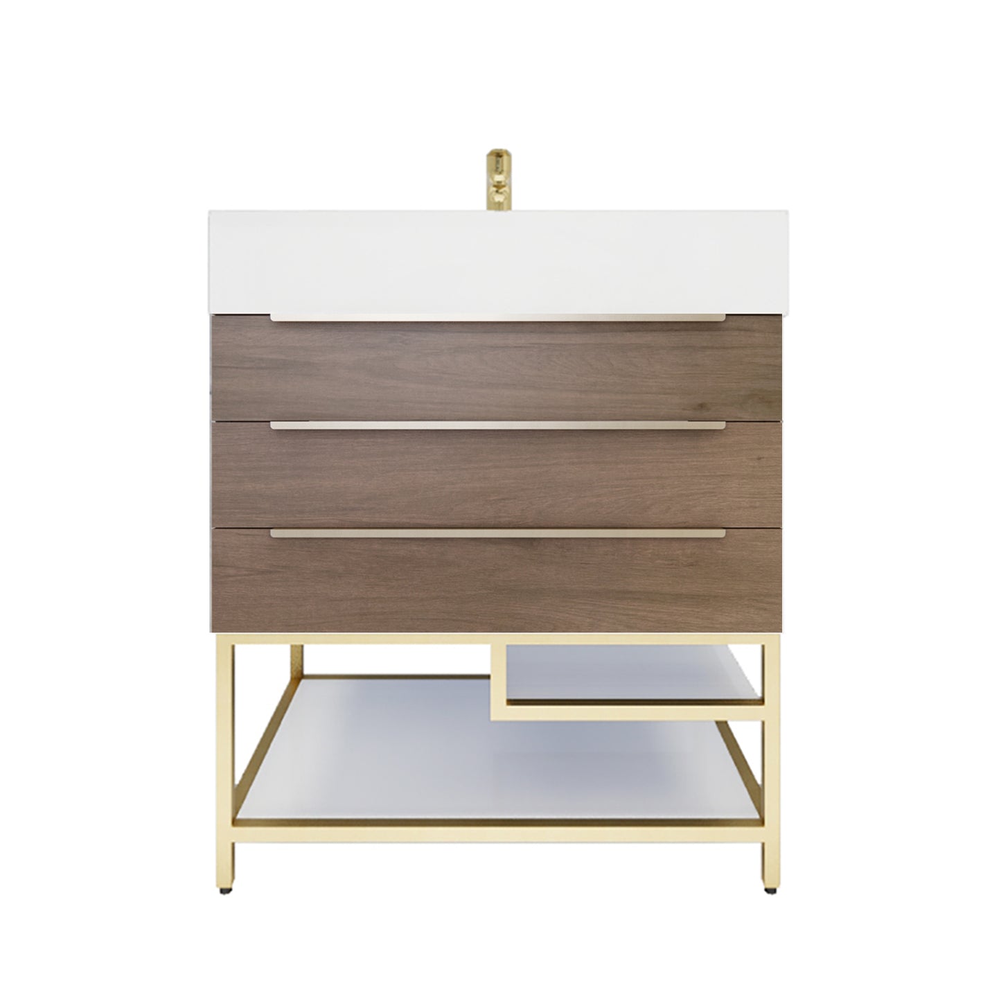 Better Vanity Bethany 24"-48“ Freestanding Bathroom Vanity Reinforced Acrylic Sink Soft Close Doors & Drawers, Fully Assembled