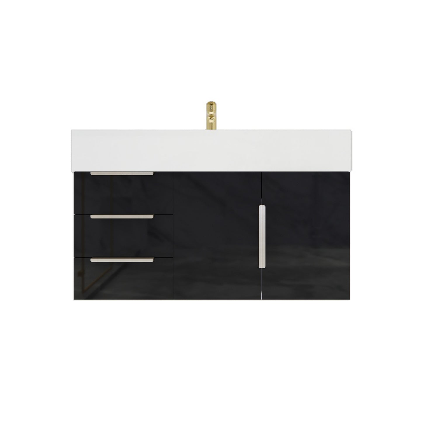 Better Vanity Bethany 24"-48" Floating Bathroom Vanity Reinforced Acrylic Sink Soft Close Doors & Drawers, Fully Assembled