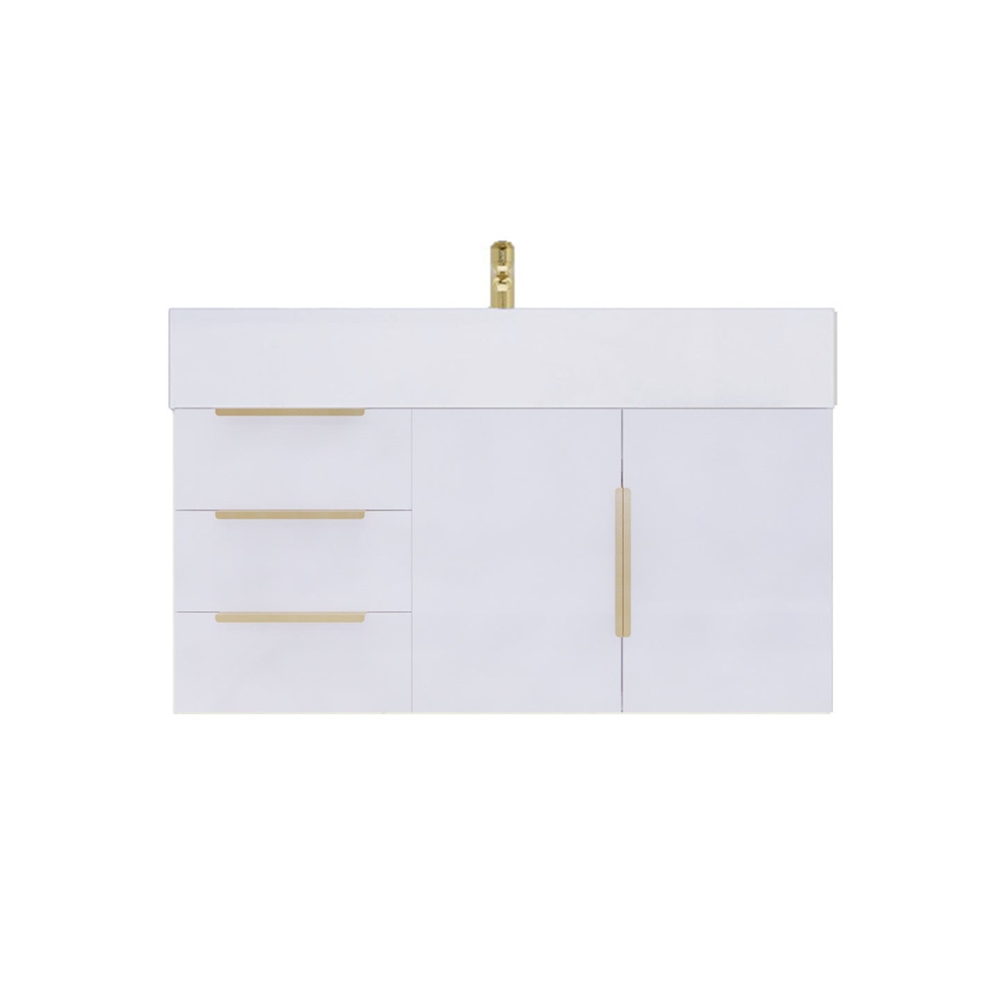 Better Vanity Bethany 24"-48" Floating Bathroom Vanity Reinforced Acrylic Sink Soft Close Doors & Drawers, Fully Assembled