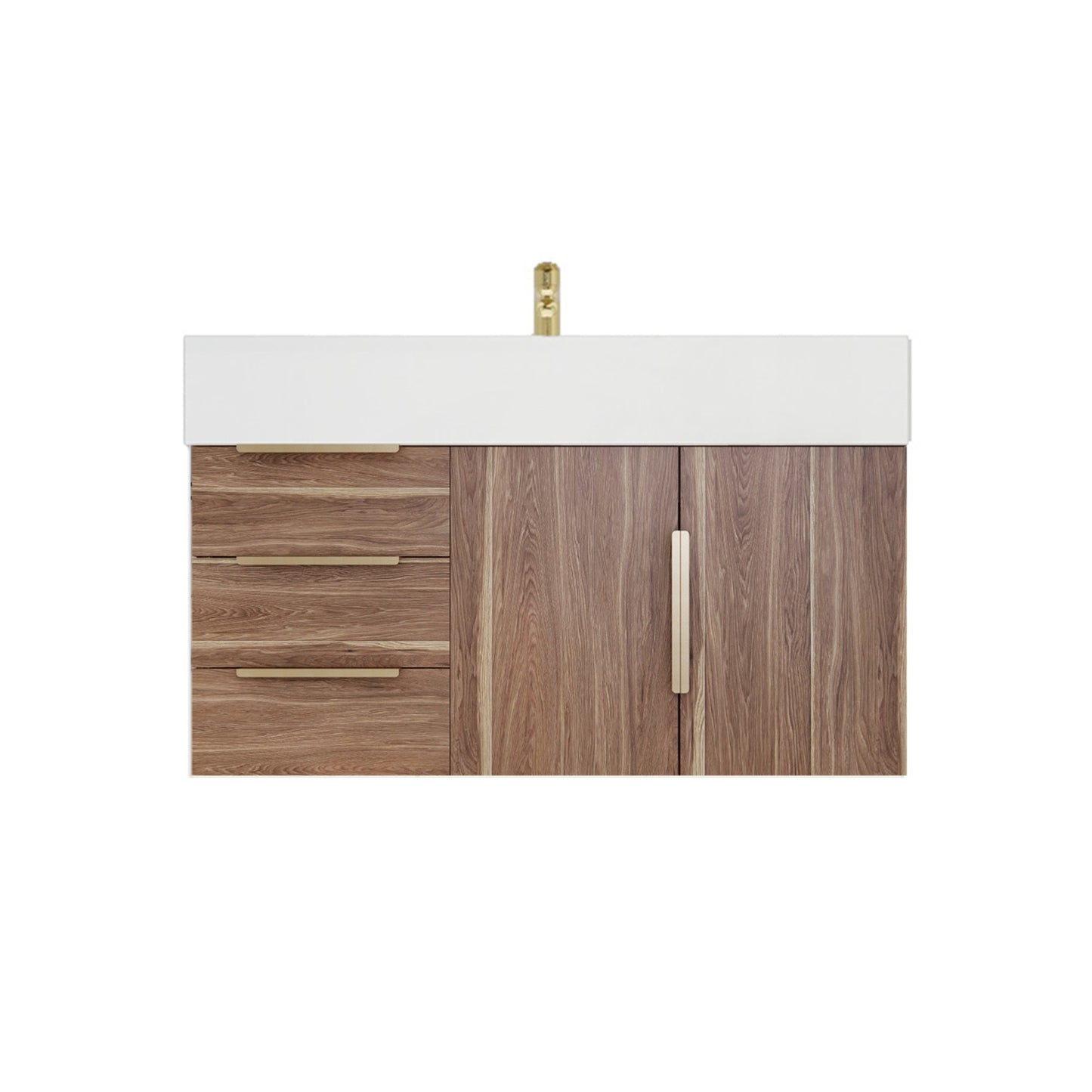 Better Vanity Bethany 24"-48" Floating Bathroom Vanity Reinforced Acrylic Sink Soft Close Doors & Drawers, Fully Assembled