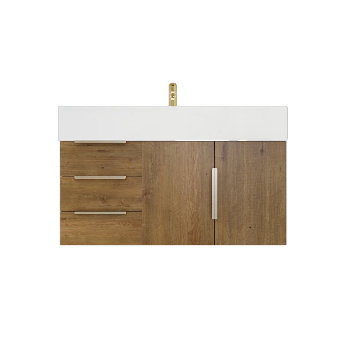 Better Vanity Bethany 24"-48" Floating Bathroom Vanity Reinforced Acrylic Sink Soft Close Doors & Drawers, Fully Assembled