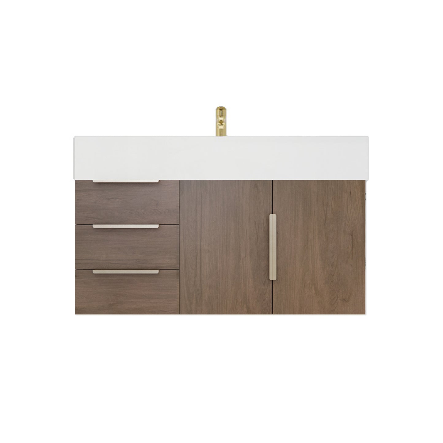Better Vanity Bethany 24"-48" Floating Bathroom Vanity Reinforced Acrylic Sink Soft Close Doors & Drawers, Fully Assembled