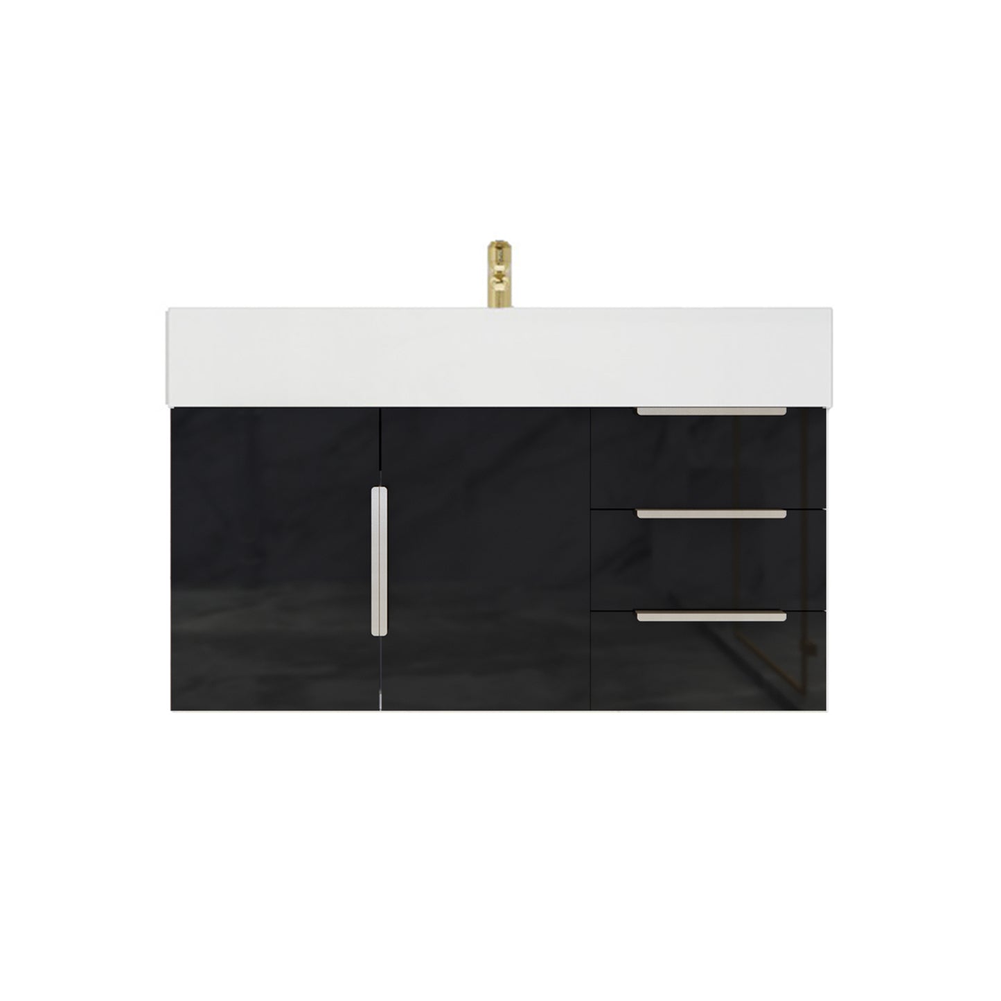 Better Vanity Bethany 24"-48" Floating Bathroom Vanity Reinforced Acrylic Sink Soft Close Doors & Drawers, Fully Assembled