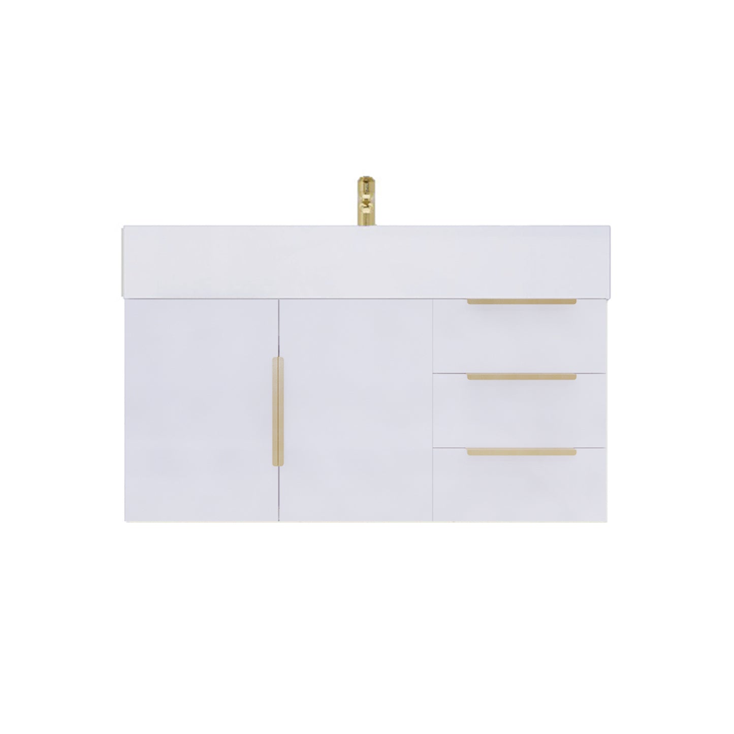 Better Vanity Bethany 24"-48" Floating Bathroom Vanity Reinforced Acrylic Sink Soft Close Doors & Drawers, Fully Assembled
